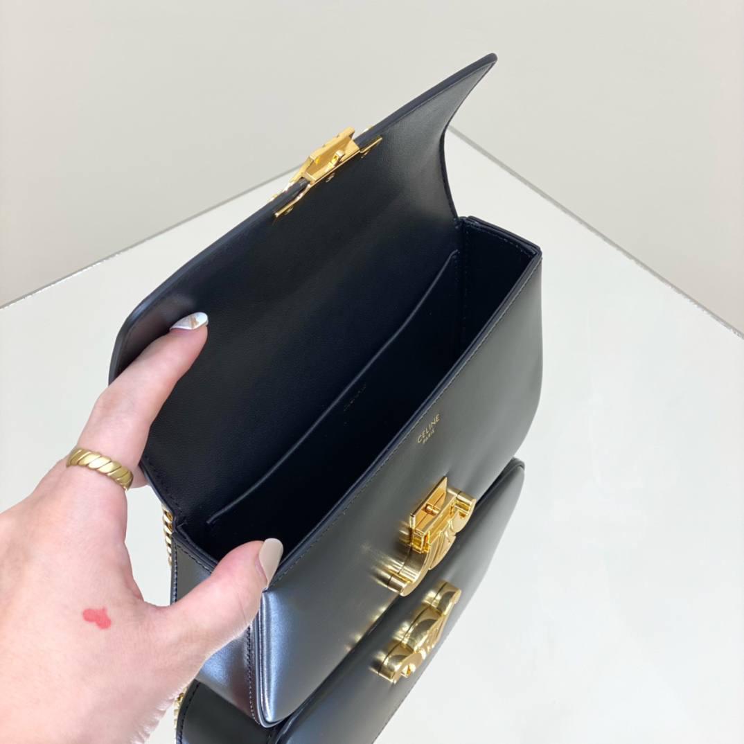 🔥大货实拍图 𝗖𝗘𝗟𝗜𝗡𝗘 ♥ 𝗧𝗥𝗜𝗢𝗠𝗣𝗛𝗘链条腋下包 型号：197993 尺寸：20.5*11.5*4cm