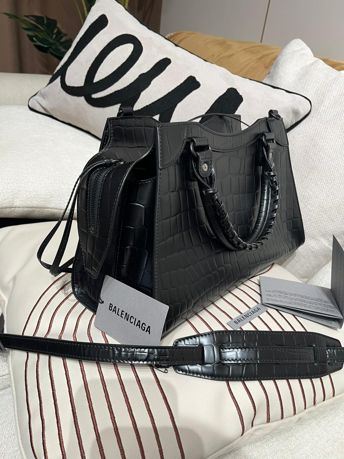 未使用品 BALENCIAGA Neo Classic City 2 way bag 黑色 So Black 638521 Crocodile Embossed Calfskin,100%Authentic, Unused未使用品 ✅Dust bag✅tap