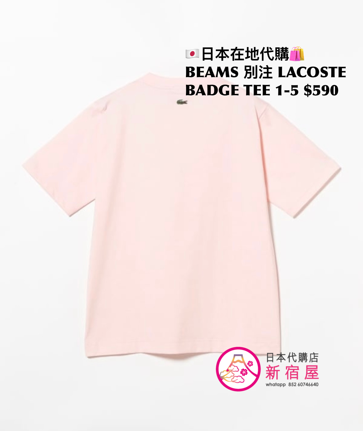BEAMS 別注 LACOSTE BADGE T-SHIRT