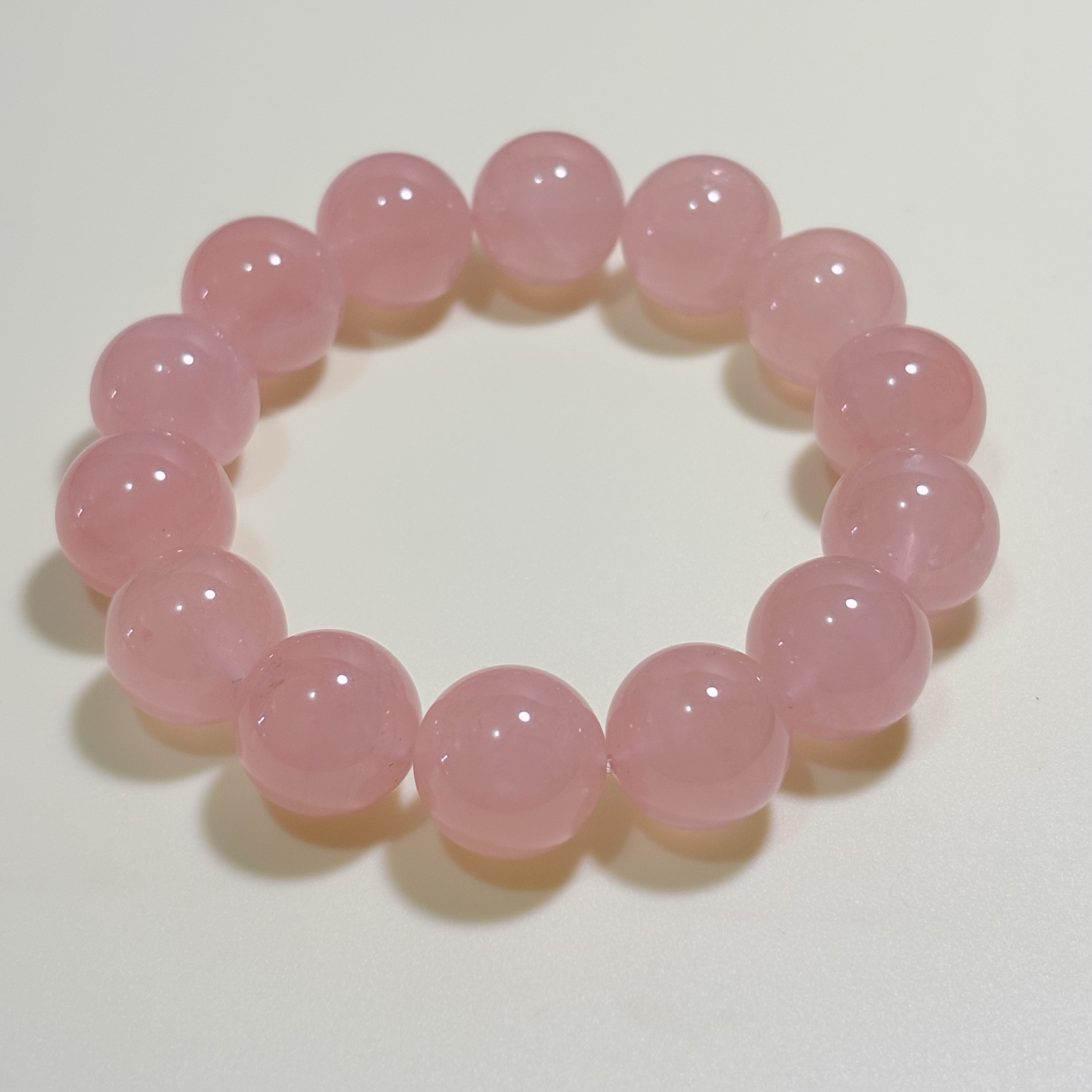 【人緣】馬粉晶手串 No.4564 l規格：16mm珠18 cm手圍｜附送證書