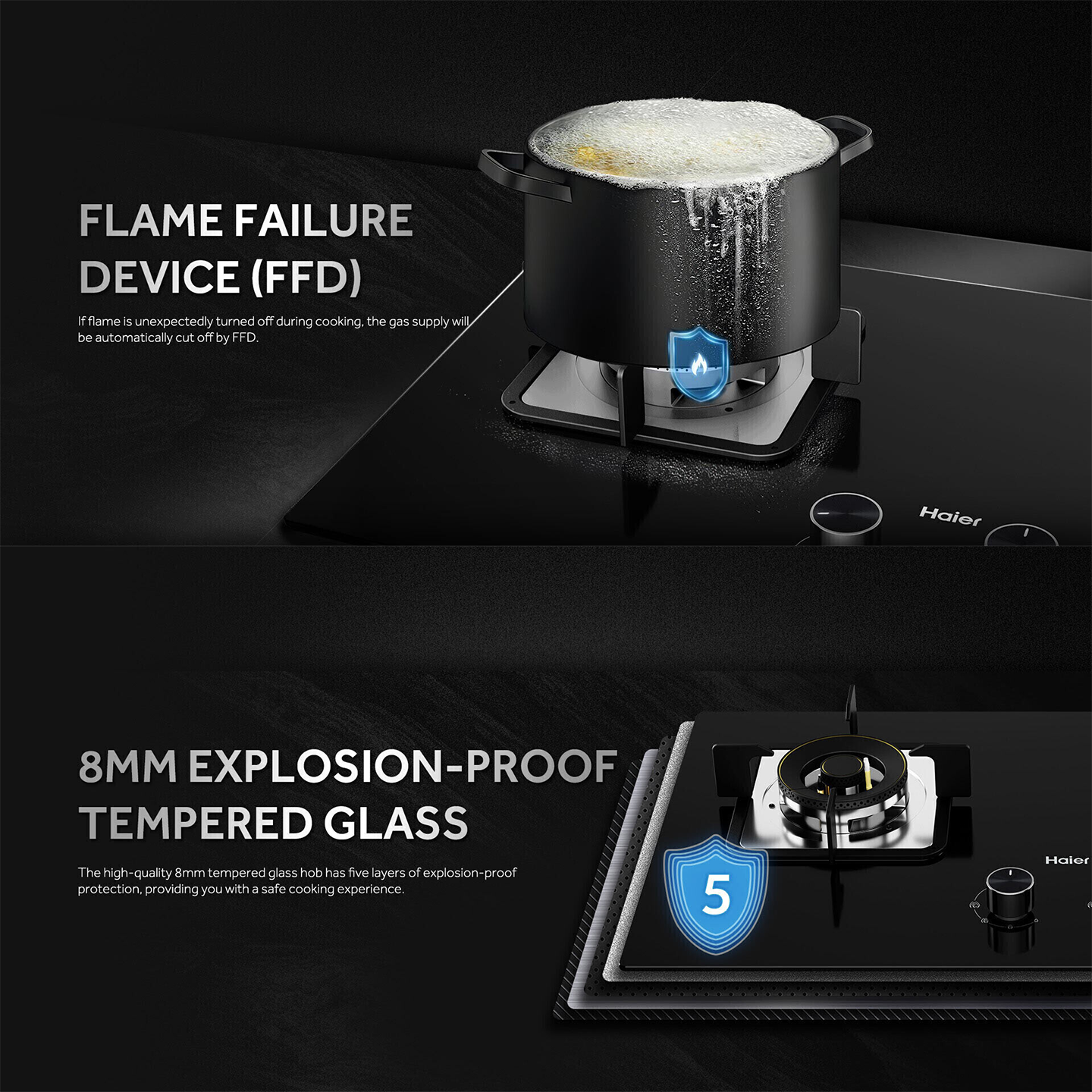 Haier 2-Burner Built-in Gas Hob (HC-Q572SGB)