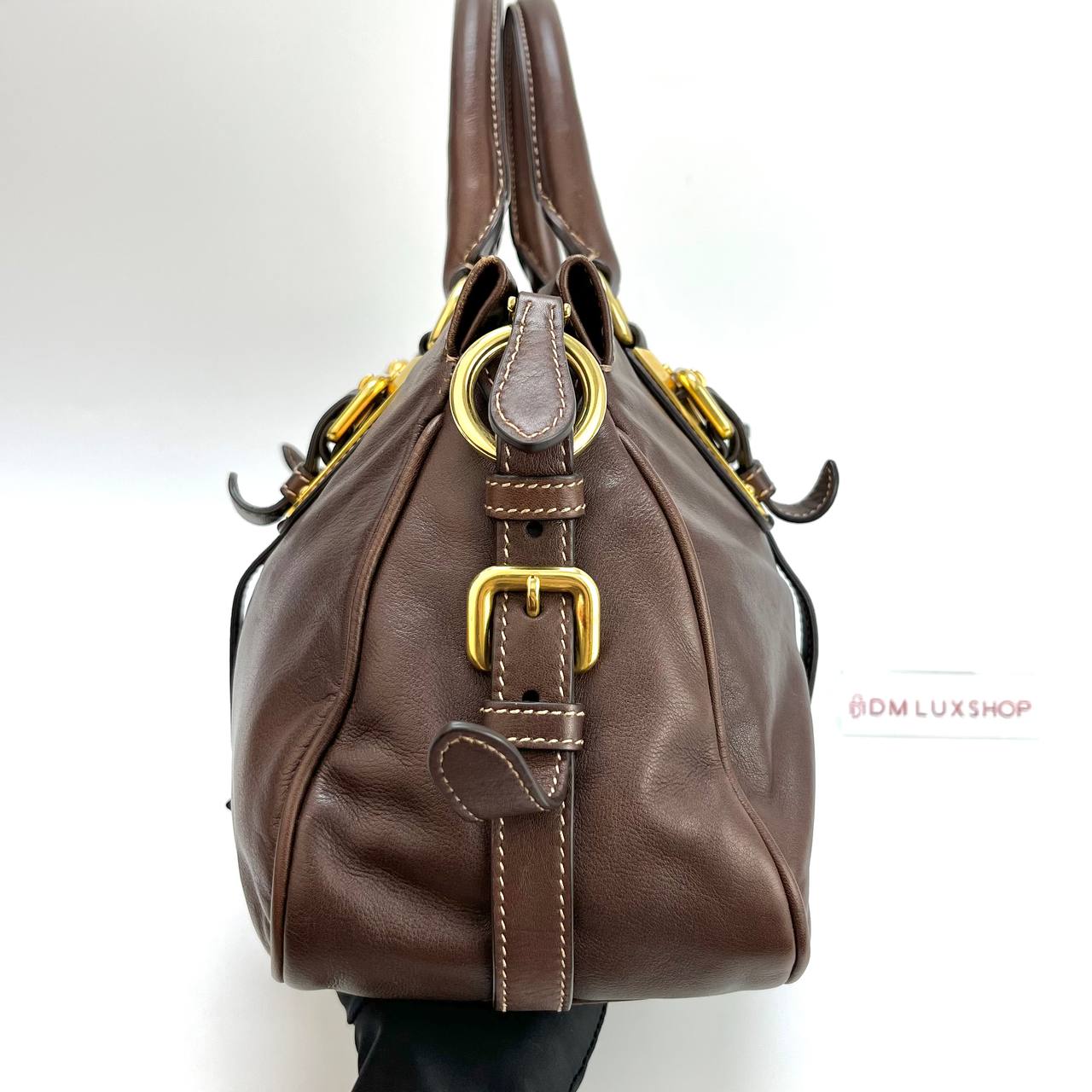 Prada Brown Leather Tote Bag GHW