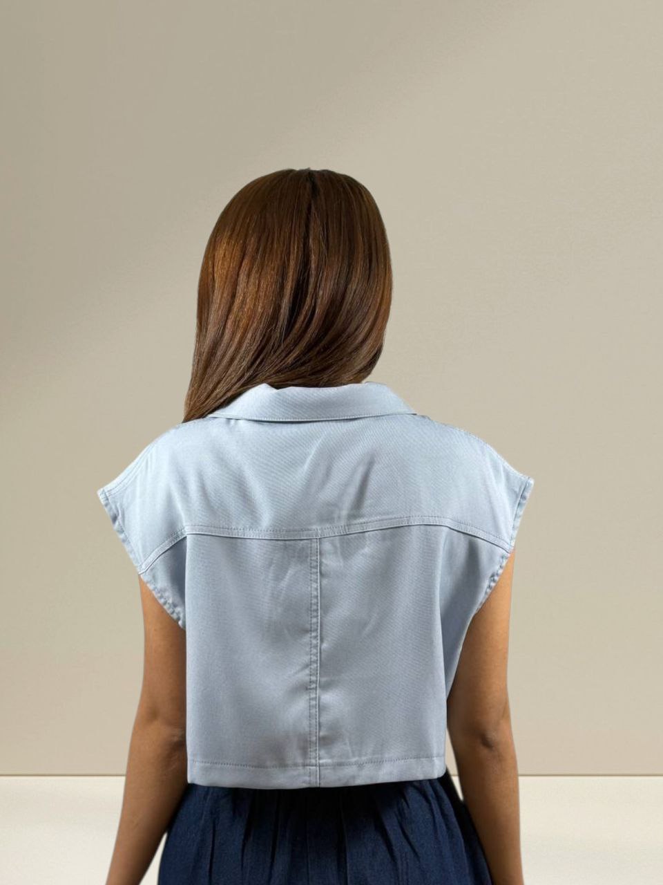 W9658 - Sleeveless Crop Top