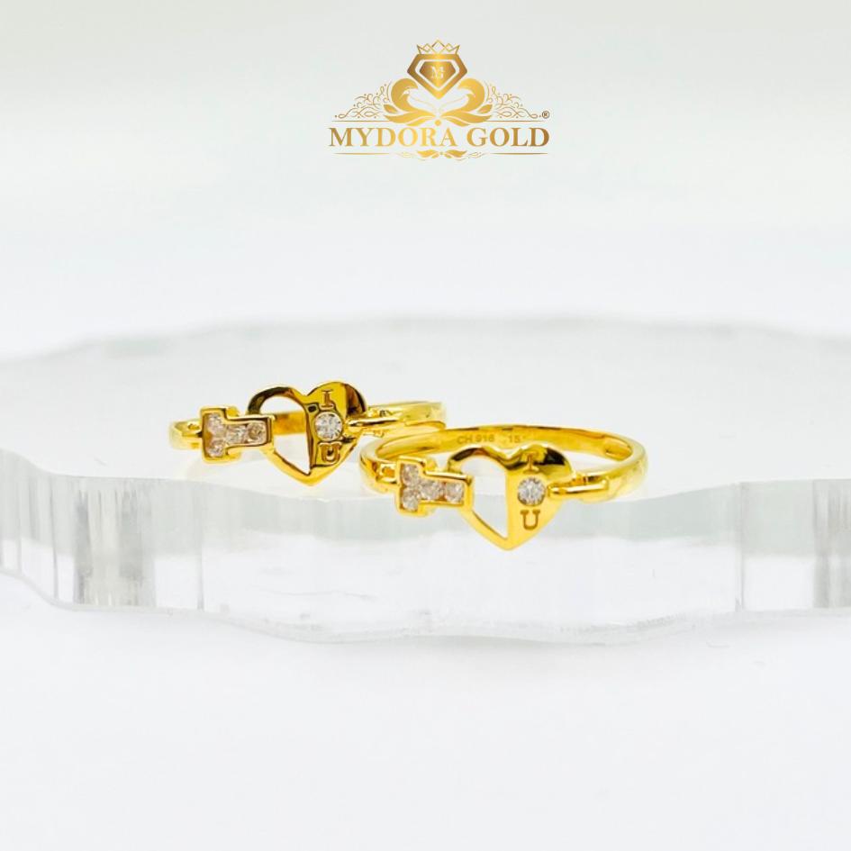 MYDORA Cincin CZ Batu I Love U l EMAS 916/22K