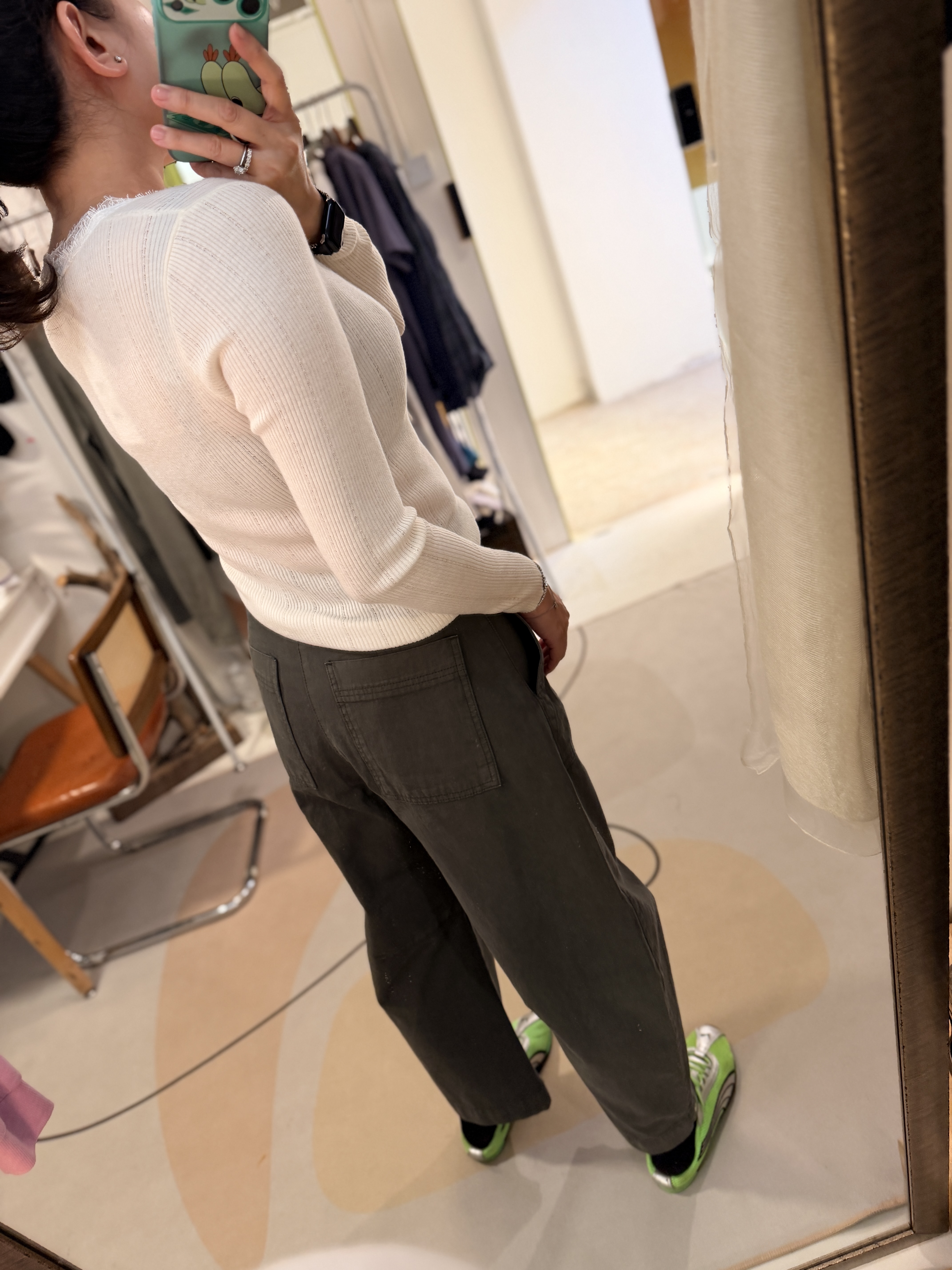 Lace V neck soft knit