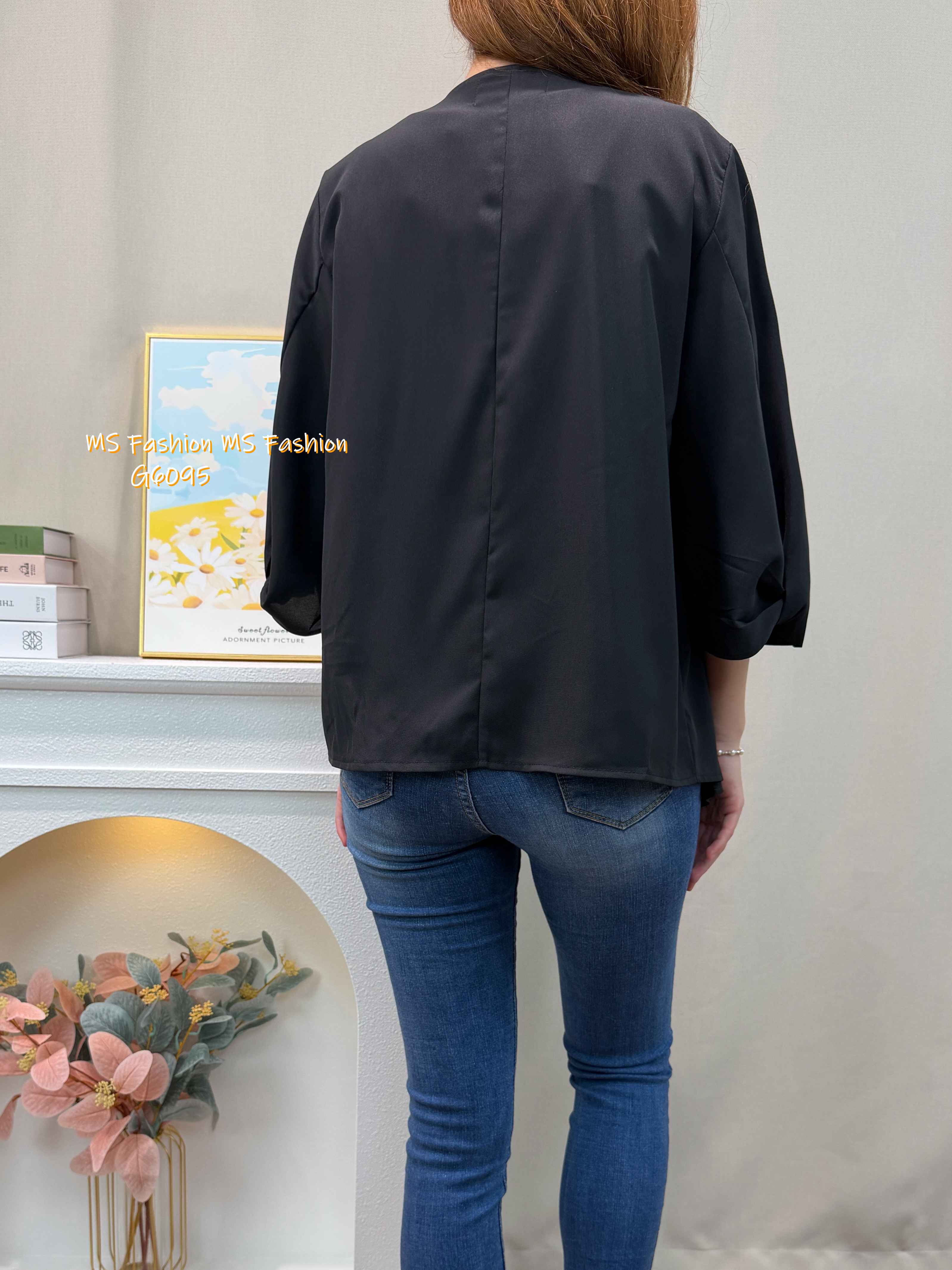 G6095 韓國🇰🇷開胸扭結袖薄外套