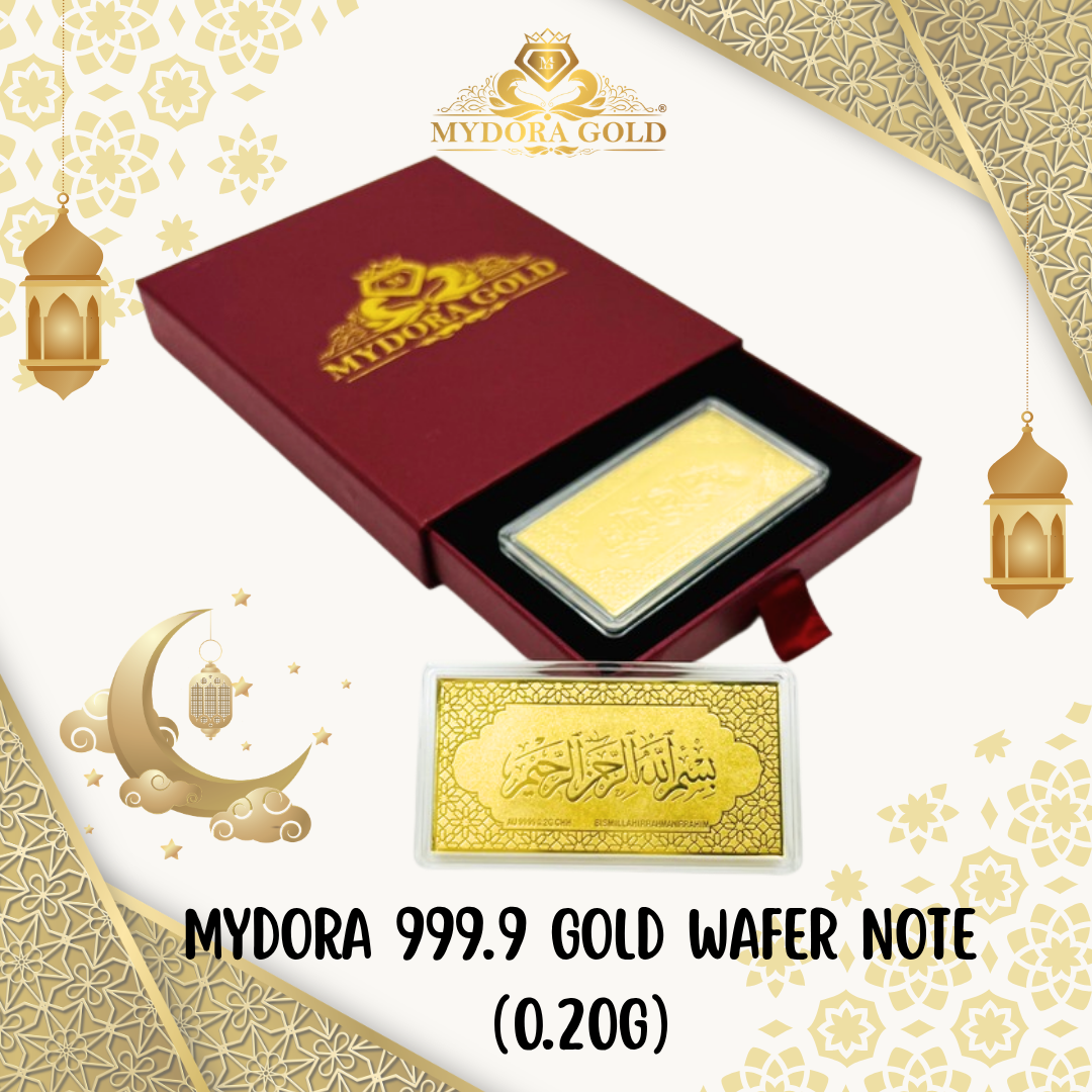 MYDORA 999.9 Gold Wafer Duit Raya Note (0.2g)