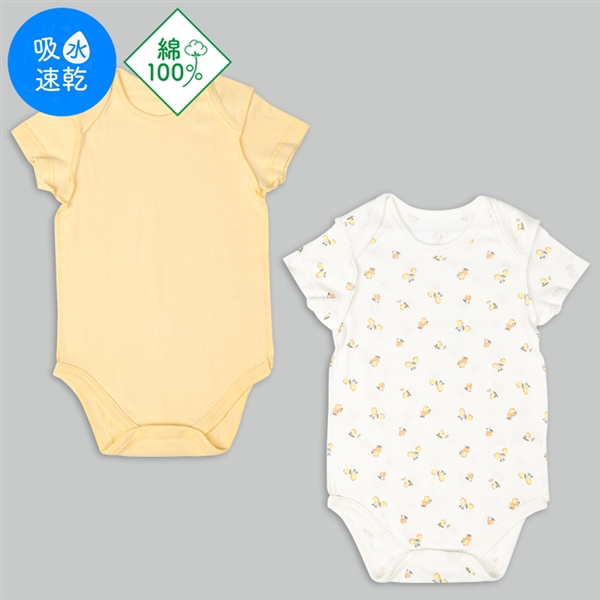 🇯🇵預訂 日本直送🇯🇵檸檬印花純棉短袖包屁衣兩件套