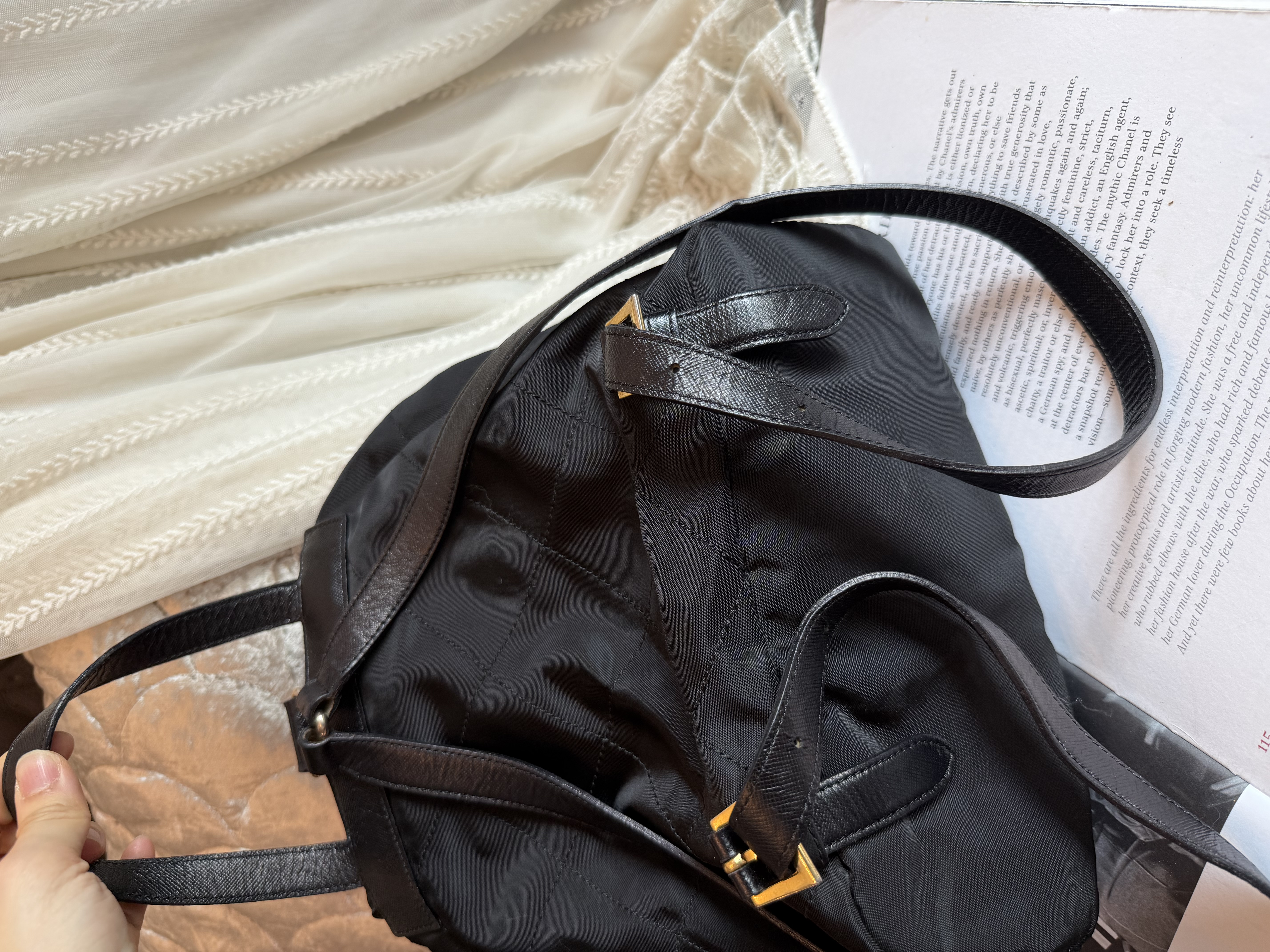 Prada black nylon backpack