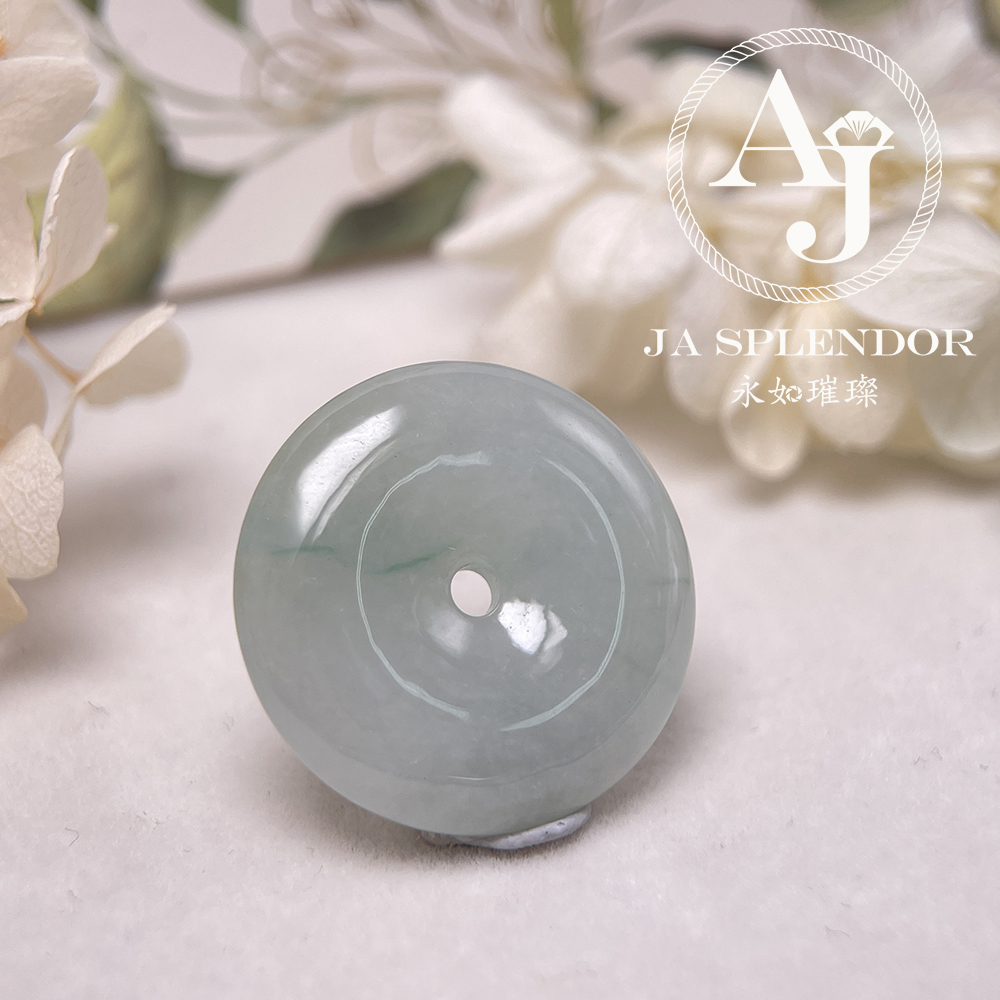 JN-184 天然翡翠A玉 冰潤飄綠平安扣