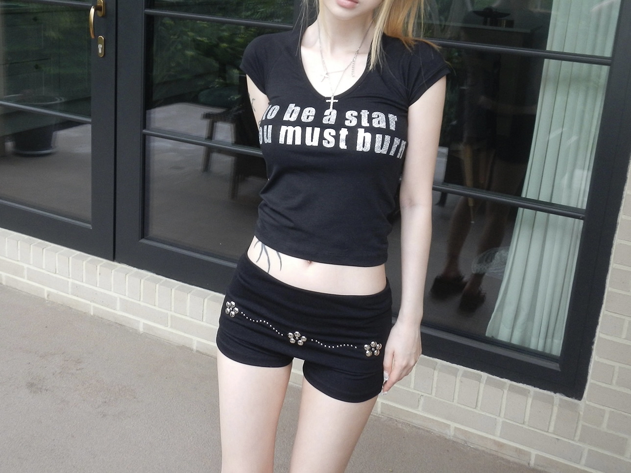 Blossom Studded Fold-Over Skort