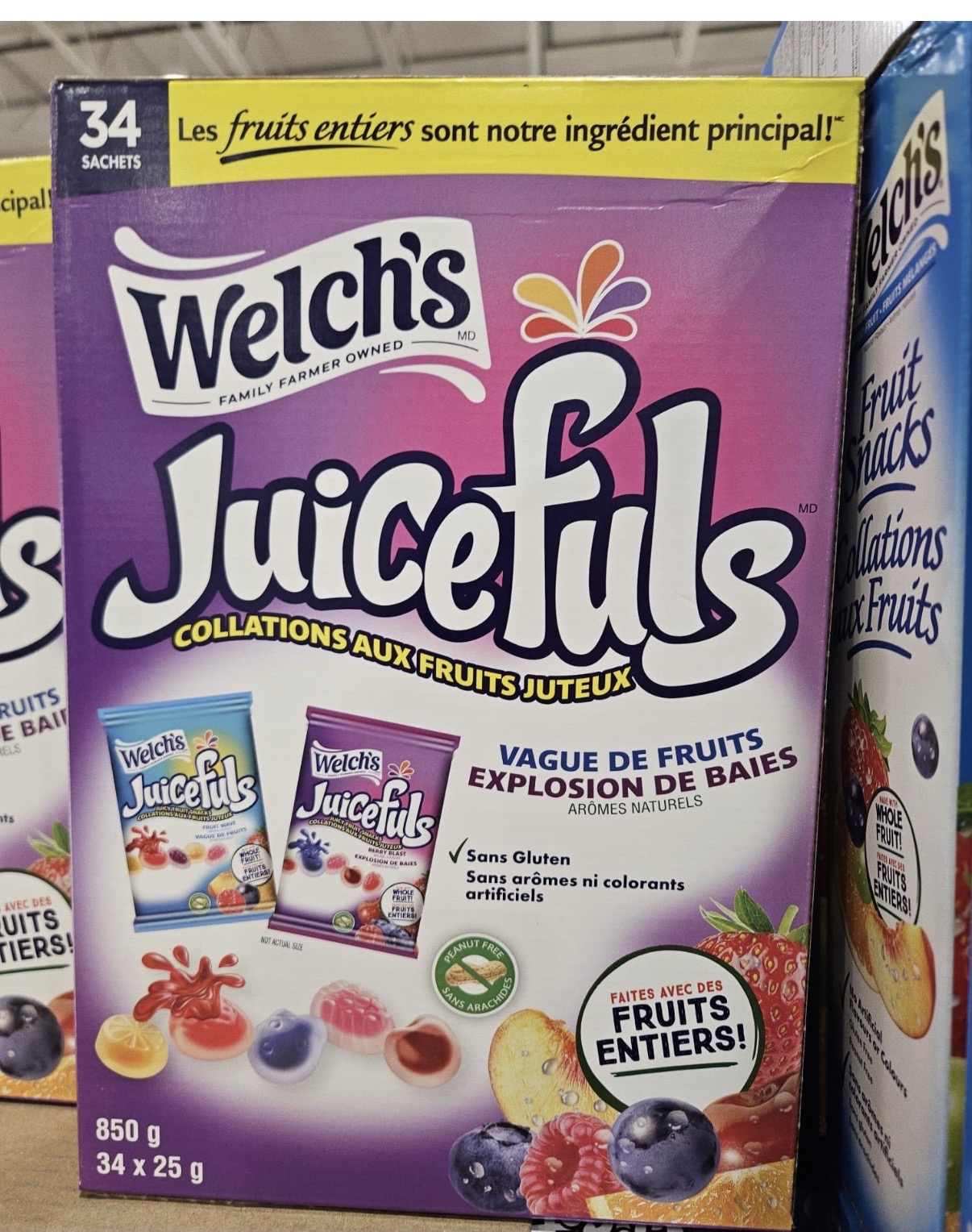 加拿大Costco直送  加拿大 🇨🇦Costco 直送 | Welch's 夾心水果軟糖 一盒34包 ×25g（總重量850g），內含