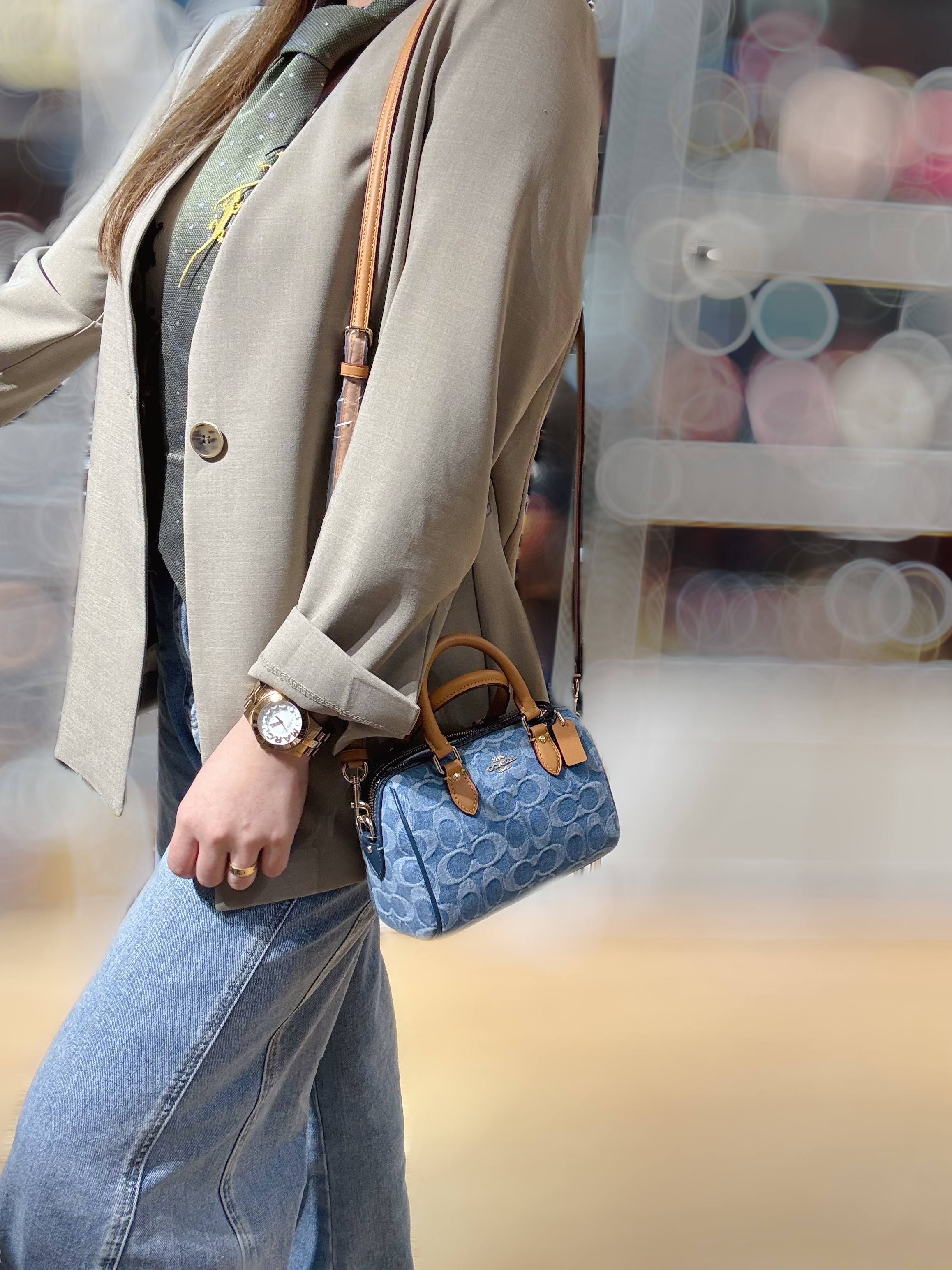 Coach Rowan mini bag denim/light blue