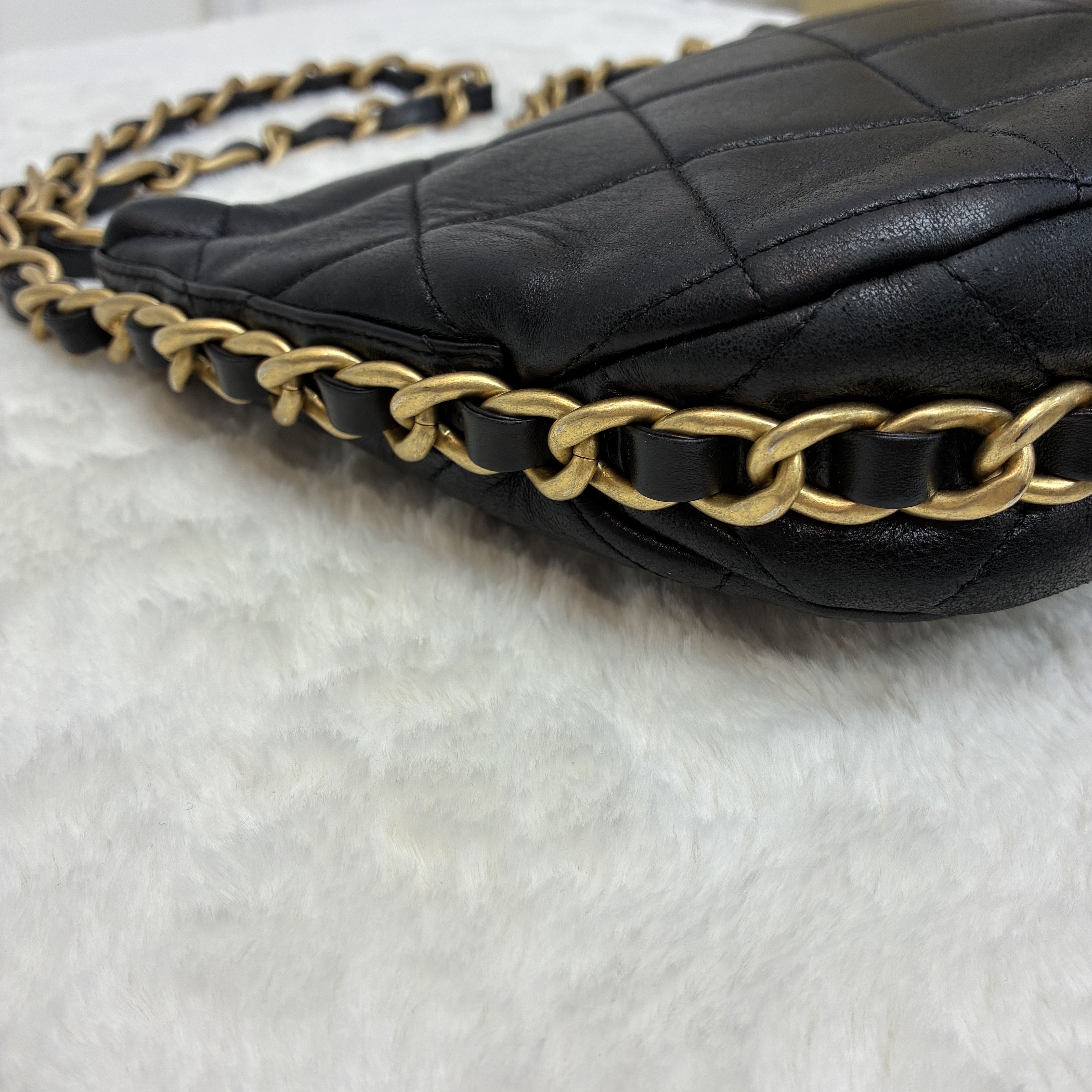 Chanel 23K 皮穿拉鍊單肩包 可調節