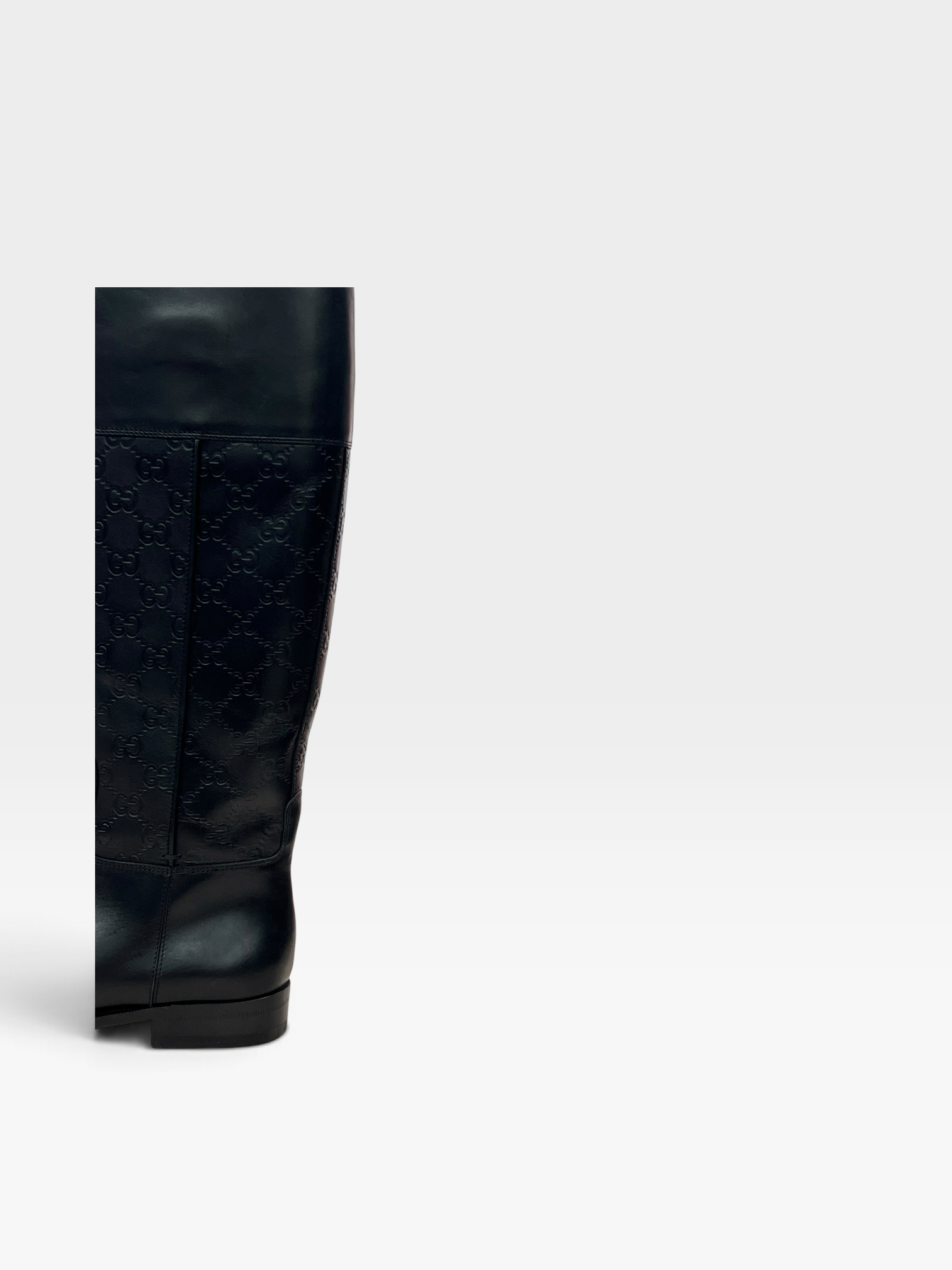 Pre-owned Gucci black Guccissima leather 85th anniversary knee-length boots / Product Code: 090202