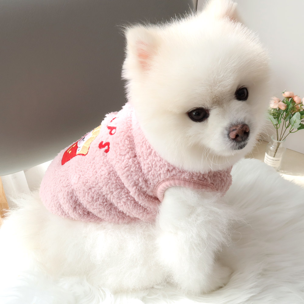 HONEY DOG🇰🇷 秋冬保暖羊羔絨快餐刺繡背心 (四款可愛造型)