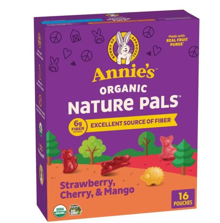 美國直送  Annie's Organic Nature Pals 纖維水果口味零食無麩質16 包