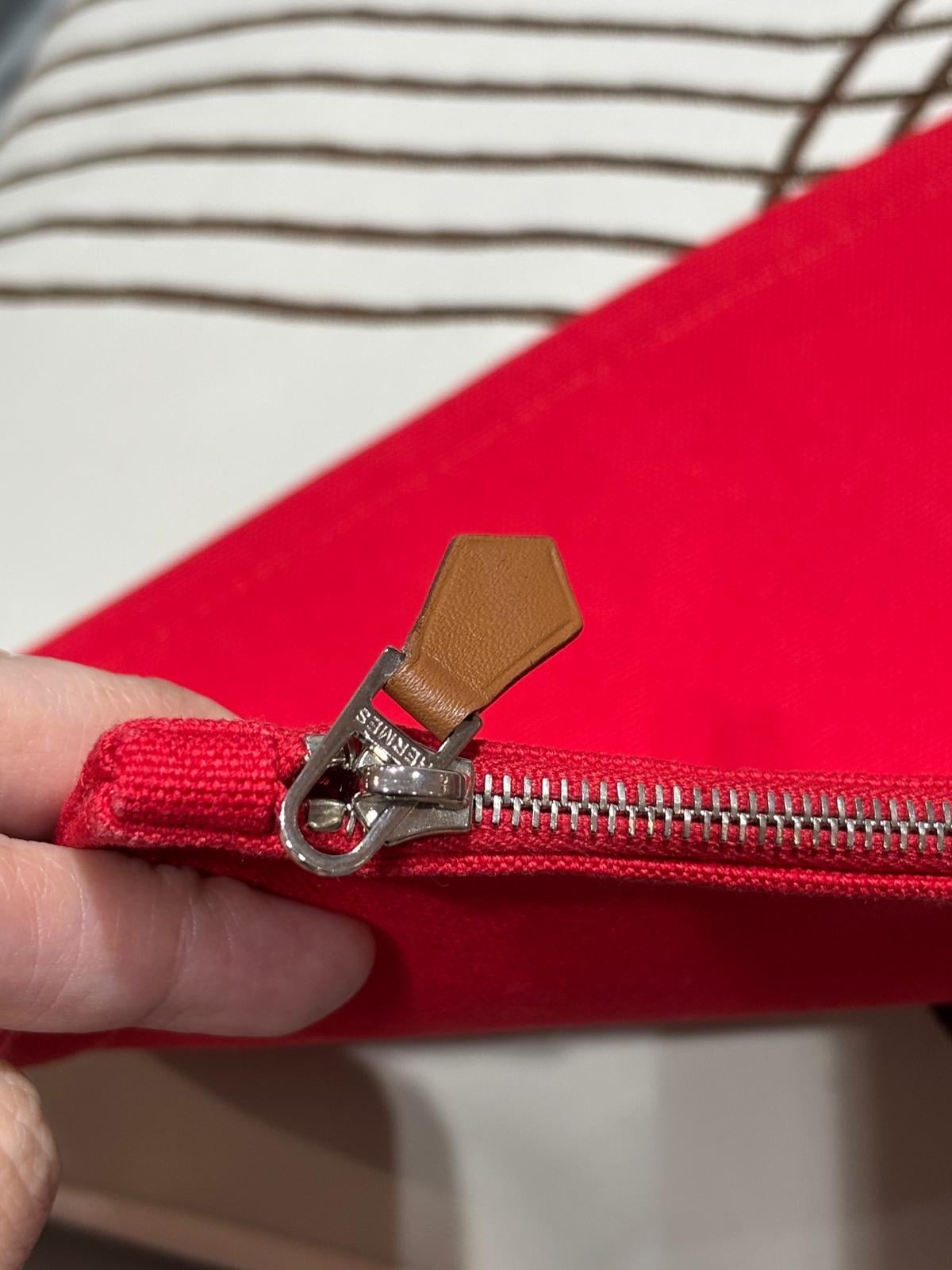 HERMES toile flat Yachting GM Pouch clutch size :W28 x H19 x D1cm 100%Authentic,99%new 