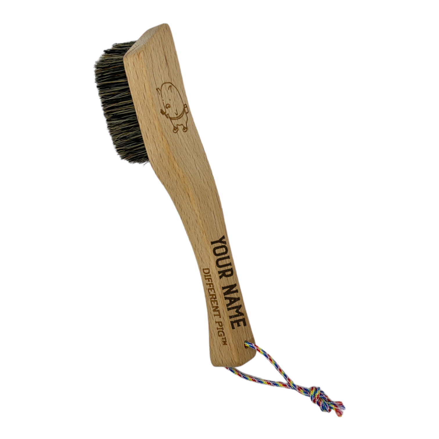 【來字刻名】𝗗𝗜𝗙𝗙𝗘𝗥𝗘𝗡𝗧 𝗣𝗜𝗚™ OG brush with name carving 刻名大豬掃連掛繩