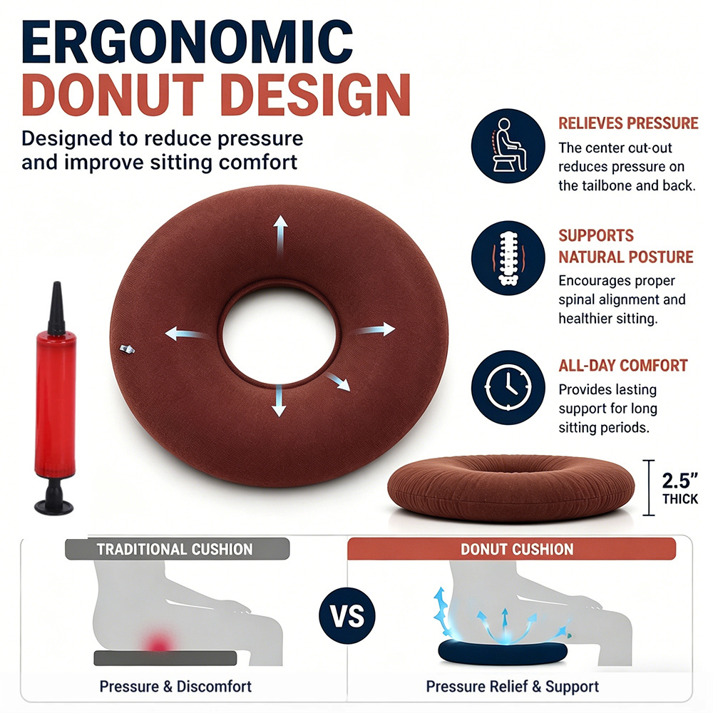 臀部充氣坐墊 咖啡色 盒裝 UB0300