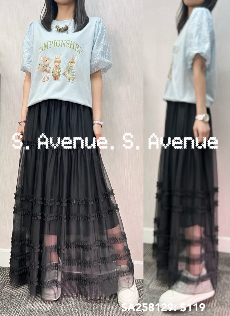 SA258129: 短袖lace娃娃袖兔仔tee