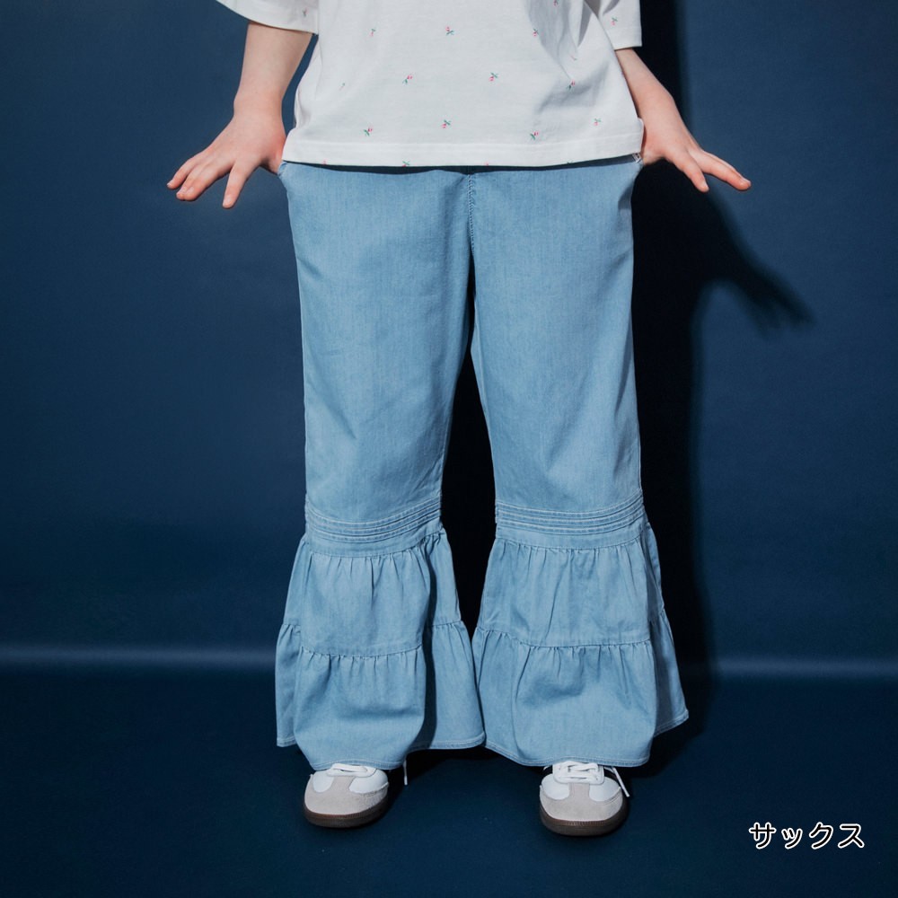 🆕【⭐訂購⭐】🇯🇵 日本直送 🌀Ou? by #EDWIN 接觸涼感 荷葉邊 喇叭 牛仔褲［2款選］🌀[ELEA-0064][260607]