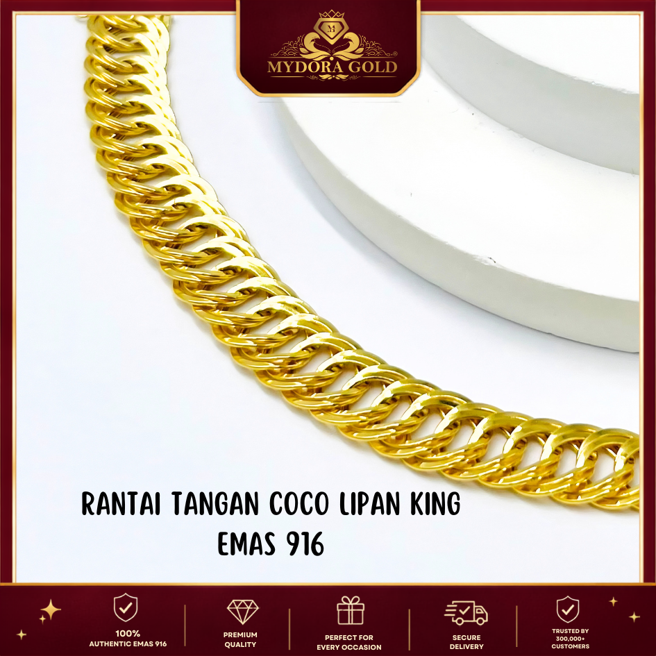 MYDORA Rantai Tangan Coco Lipan King | EMAS 916/22k