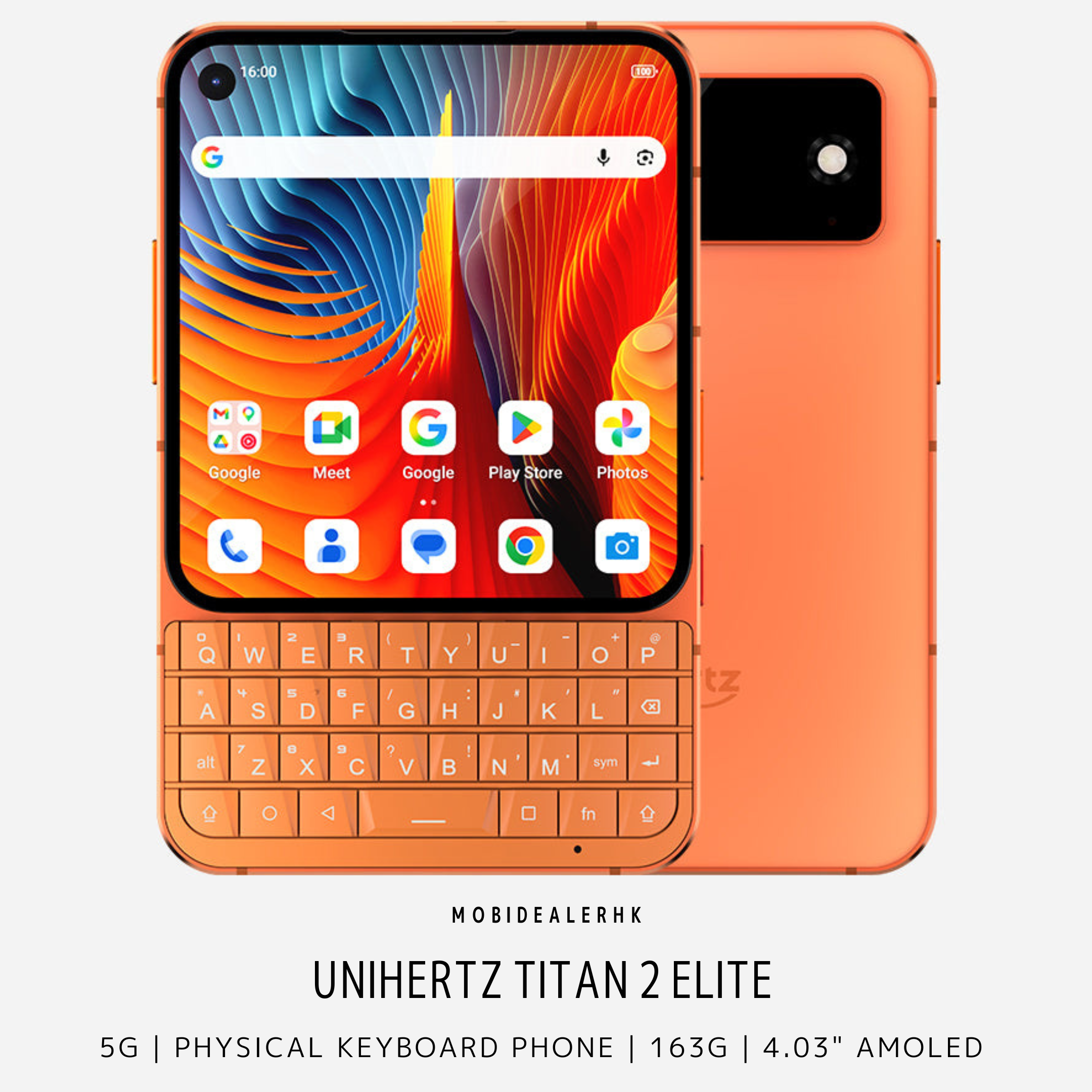 Unihertz Titan 2 Elite | 5G | 智能手機 | 鍵盤手機 | 4.03 吋 120Hz AMOLED 螢幕 | 天璣 7400 | 雙 5000 萬像素鏡頭