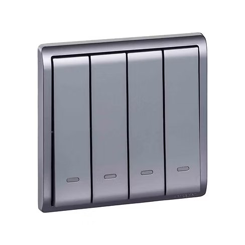 施耐德 Pieno 薰衣草銀 4位單控 開關掣