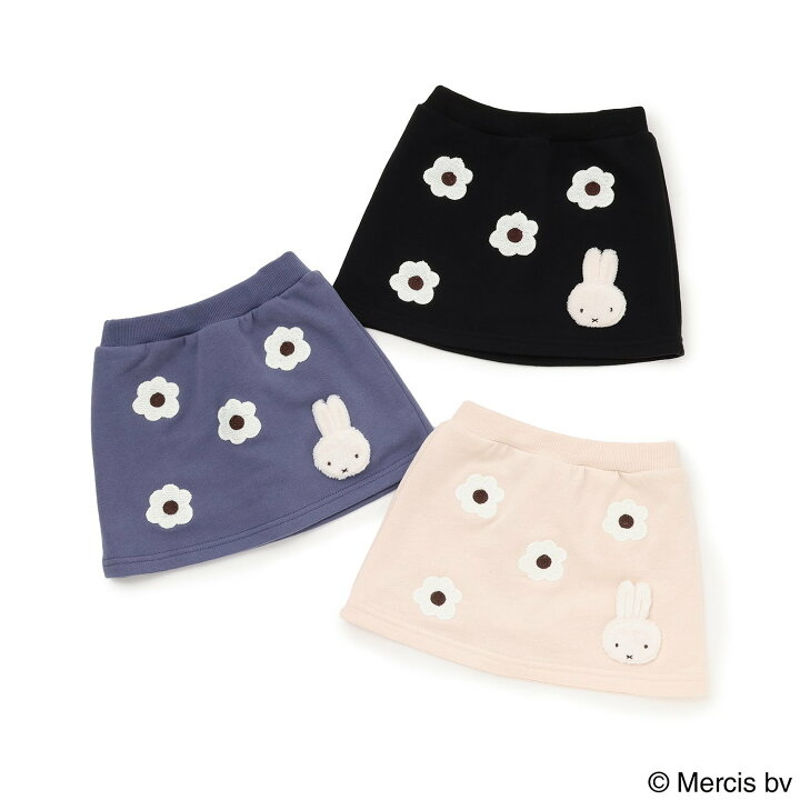 🇯🇵預訂 日本直送🇯🇵Petit Main x Miffy三色人物貼花花花刺繡短裙褲