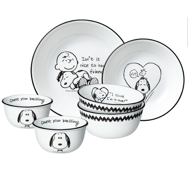 856/6件套康寧餐具(2碗+2小碟+2大碟)