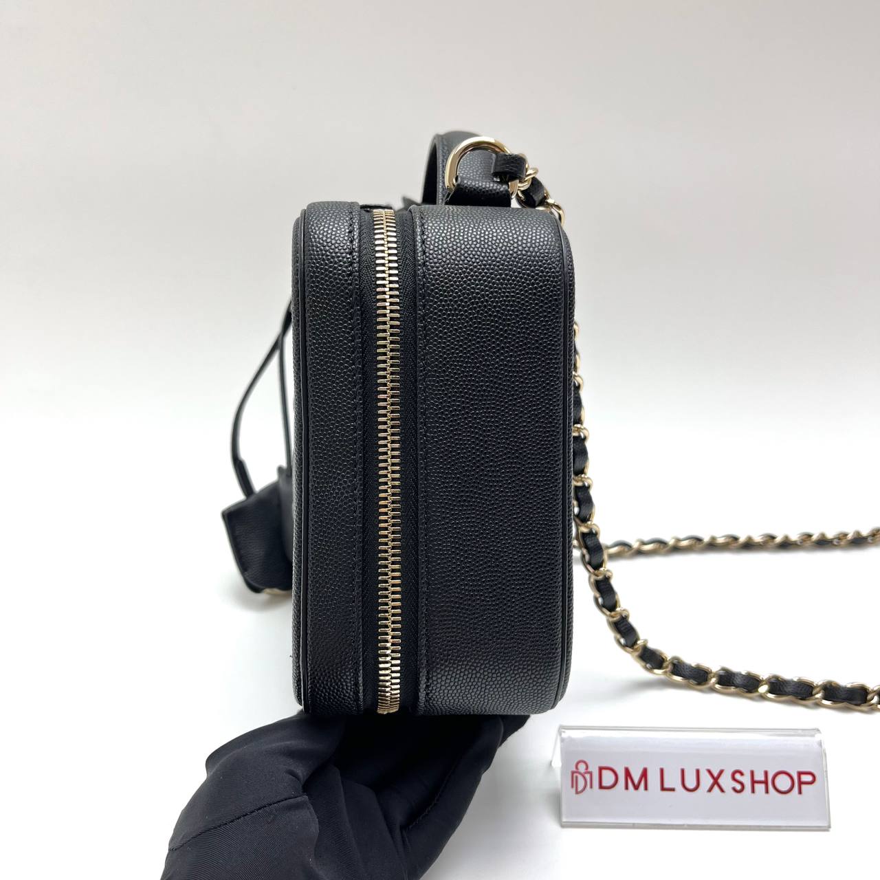 Chanel Black Caviar Filigree Vanity Case GHW (Serial 29, Year 2019)