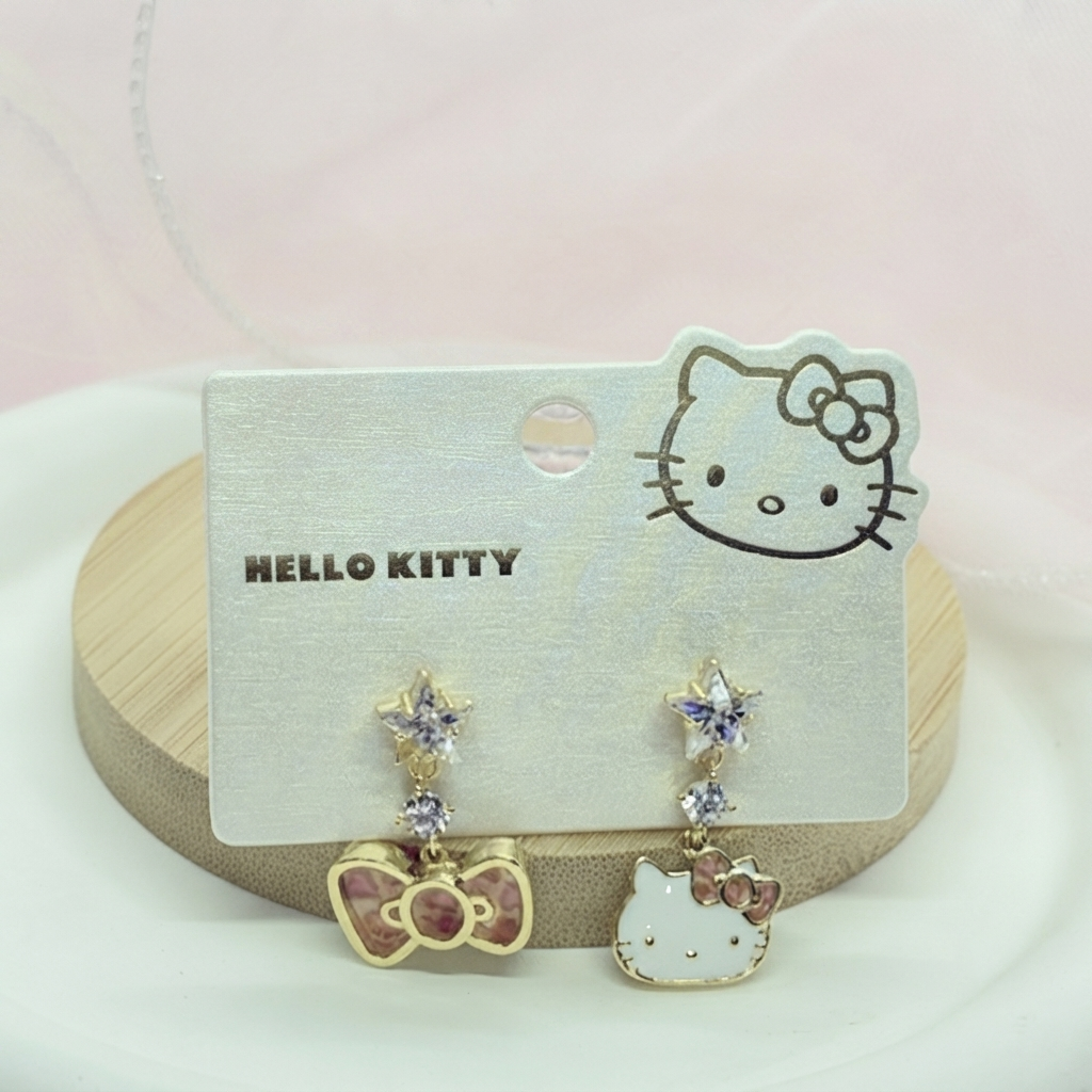 Hello Kitty 星星蝴蝶結耳環