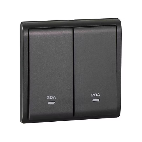 施耐德 Pieno 寫意黑 20A孖位 燈曲