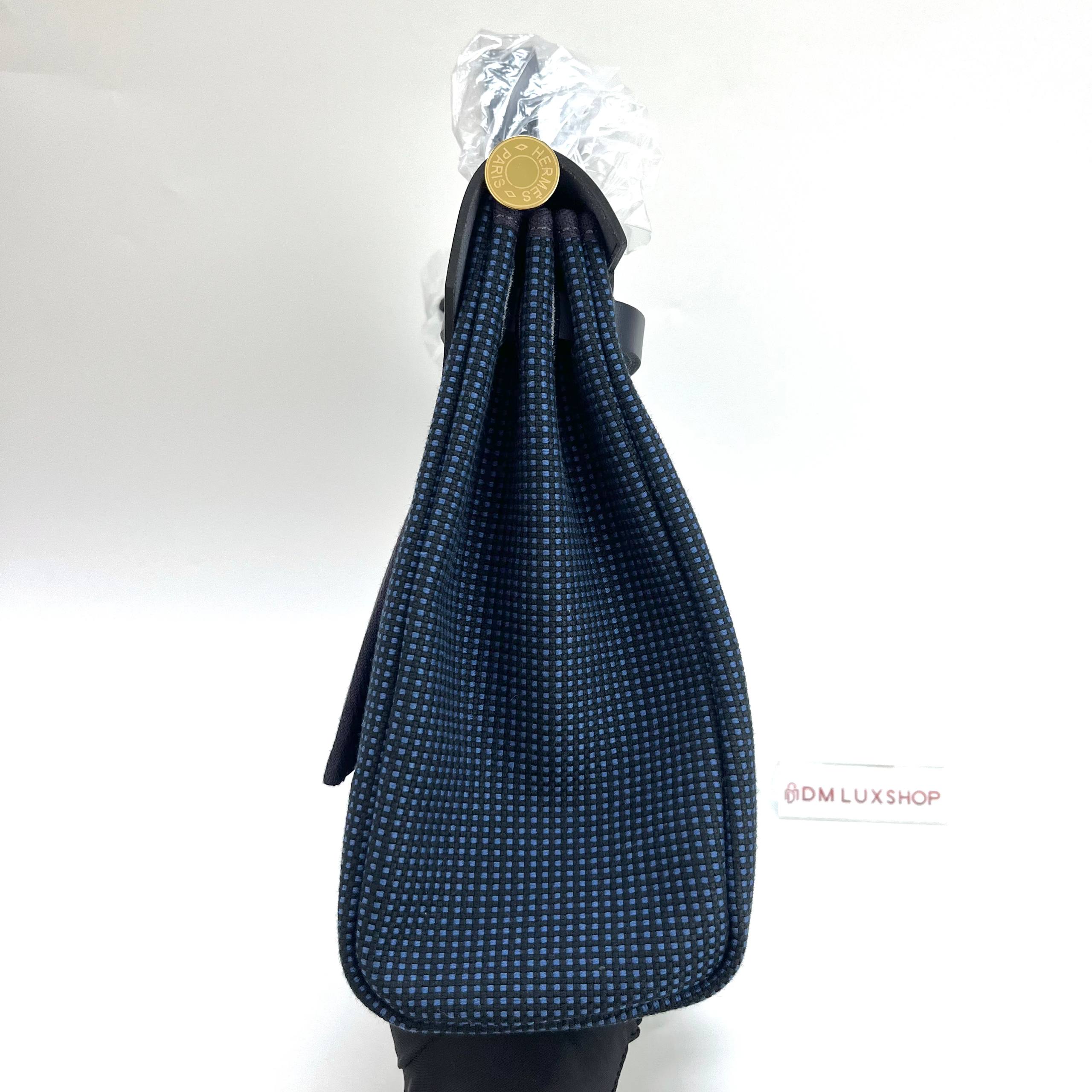 Hermes Herbag 31 Noir / Bleu Indigo GHW (Stamp W, Y: 2024)