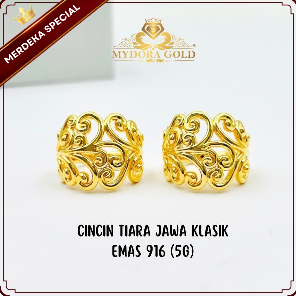 MYDORA Cincin Tiara Jawa Klasik (5G) l EMAS 916/22K