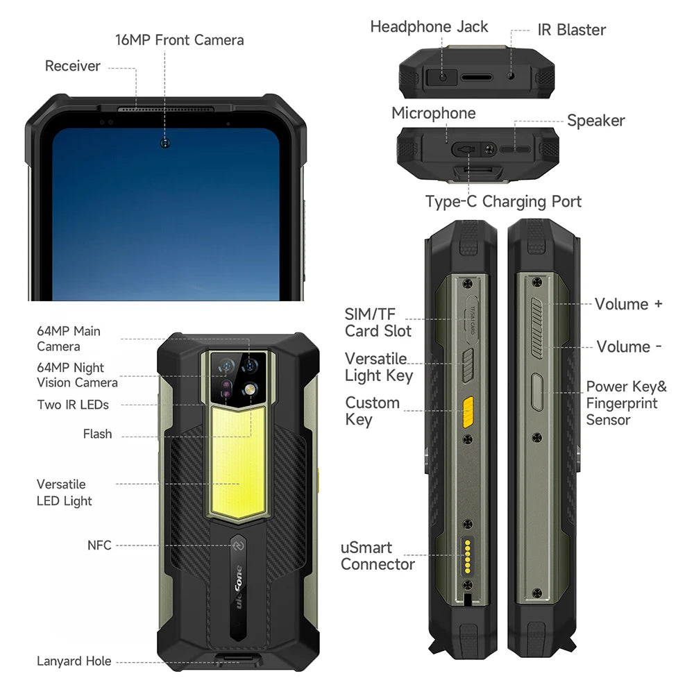 Ulefone Armor 24 Pro | 歐樂風 Armor 24 Pro | 4G | 三防手機 | 22000mAh | 多功能露營燈 | Android 16