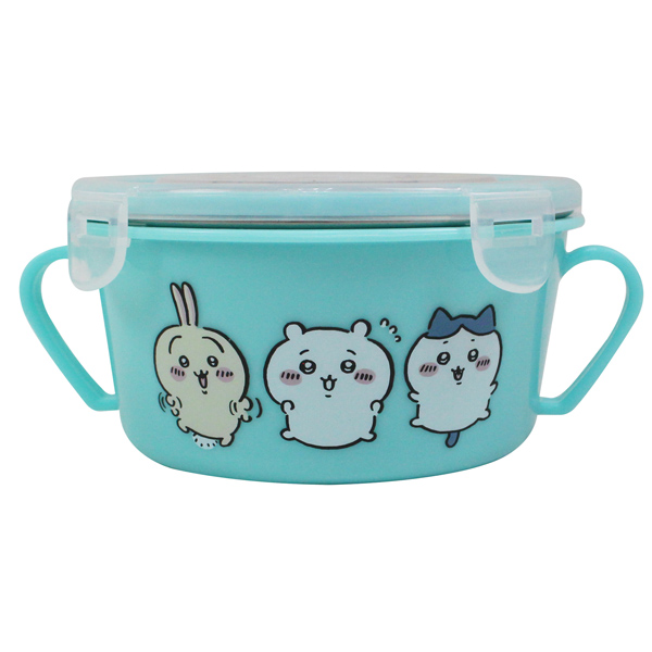 【台灣】CHIIKAWA 不銹鋼雙耳隔熱餐碗（粉藍）