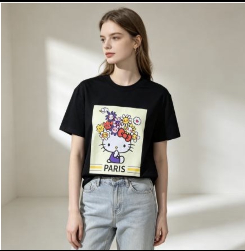 [訂購］ M068 Smiley Bloom Cat Tee