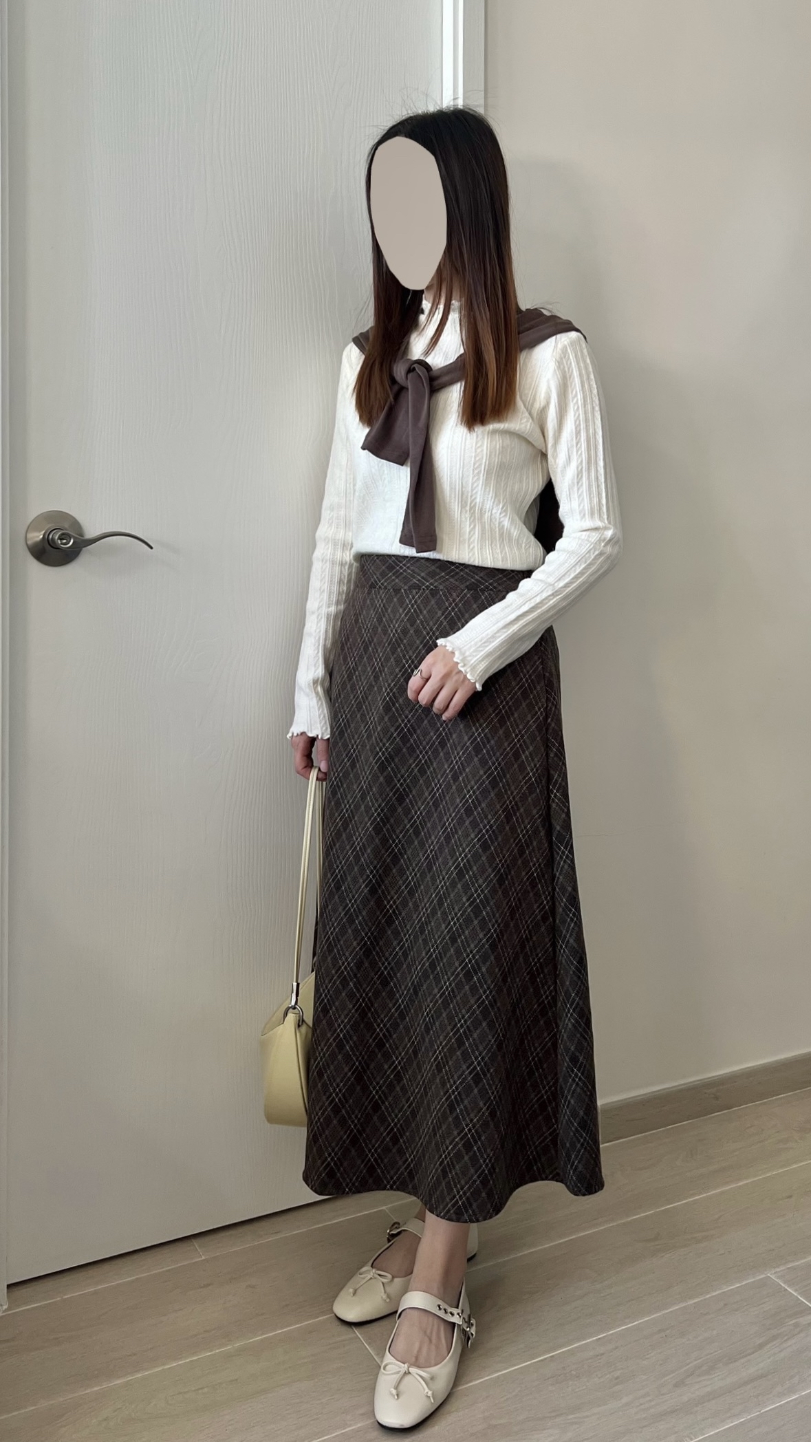 高質秋冬菱形格紋長裙 現貨