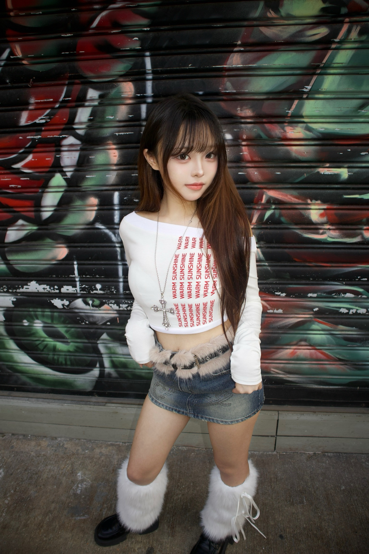 韓國撞色字句短身一字膊