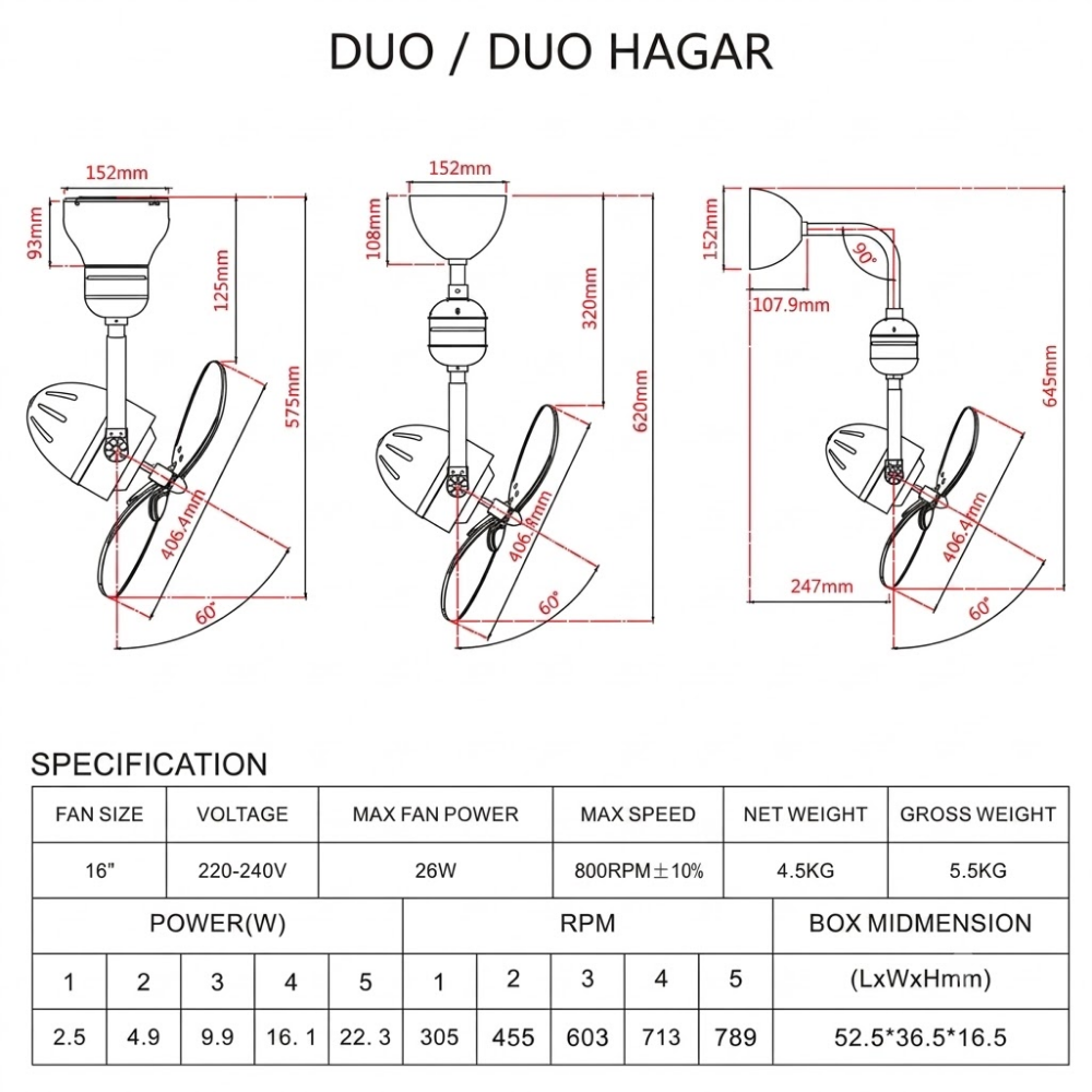 Bestar Duo / Duo Hagar Corner Fan ATT