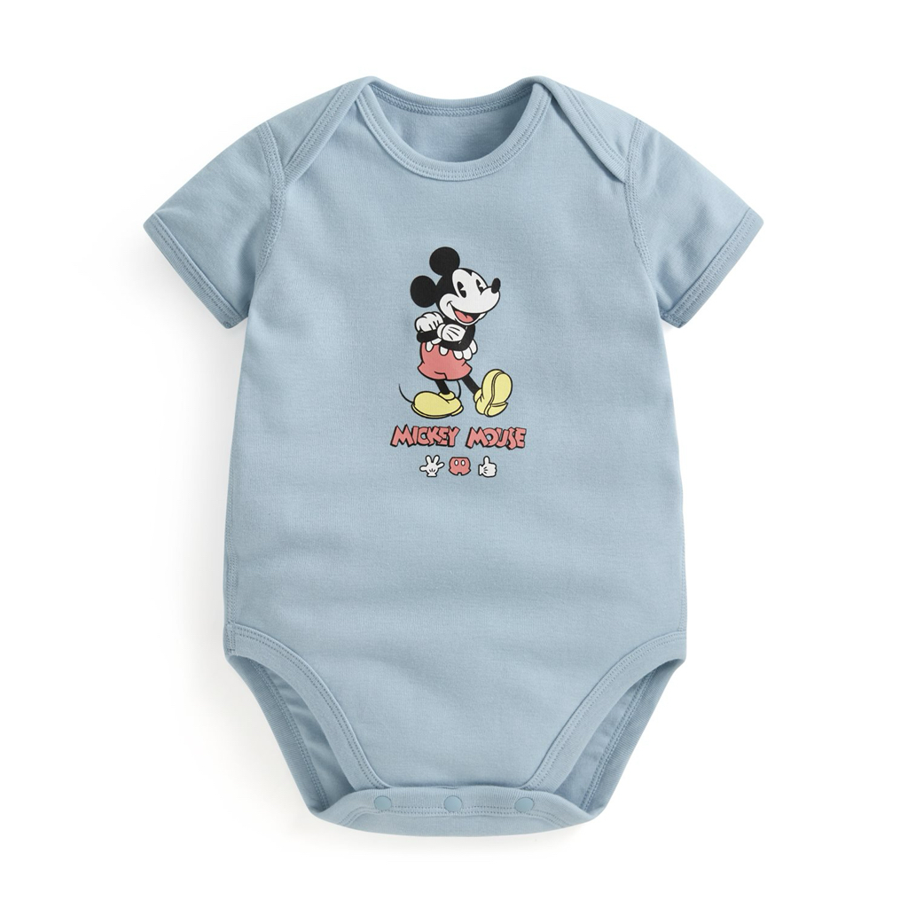 💚預訂 台灣直送💚Disney系列六色人物印花純棉短袖包屁衣