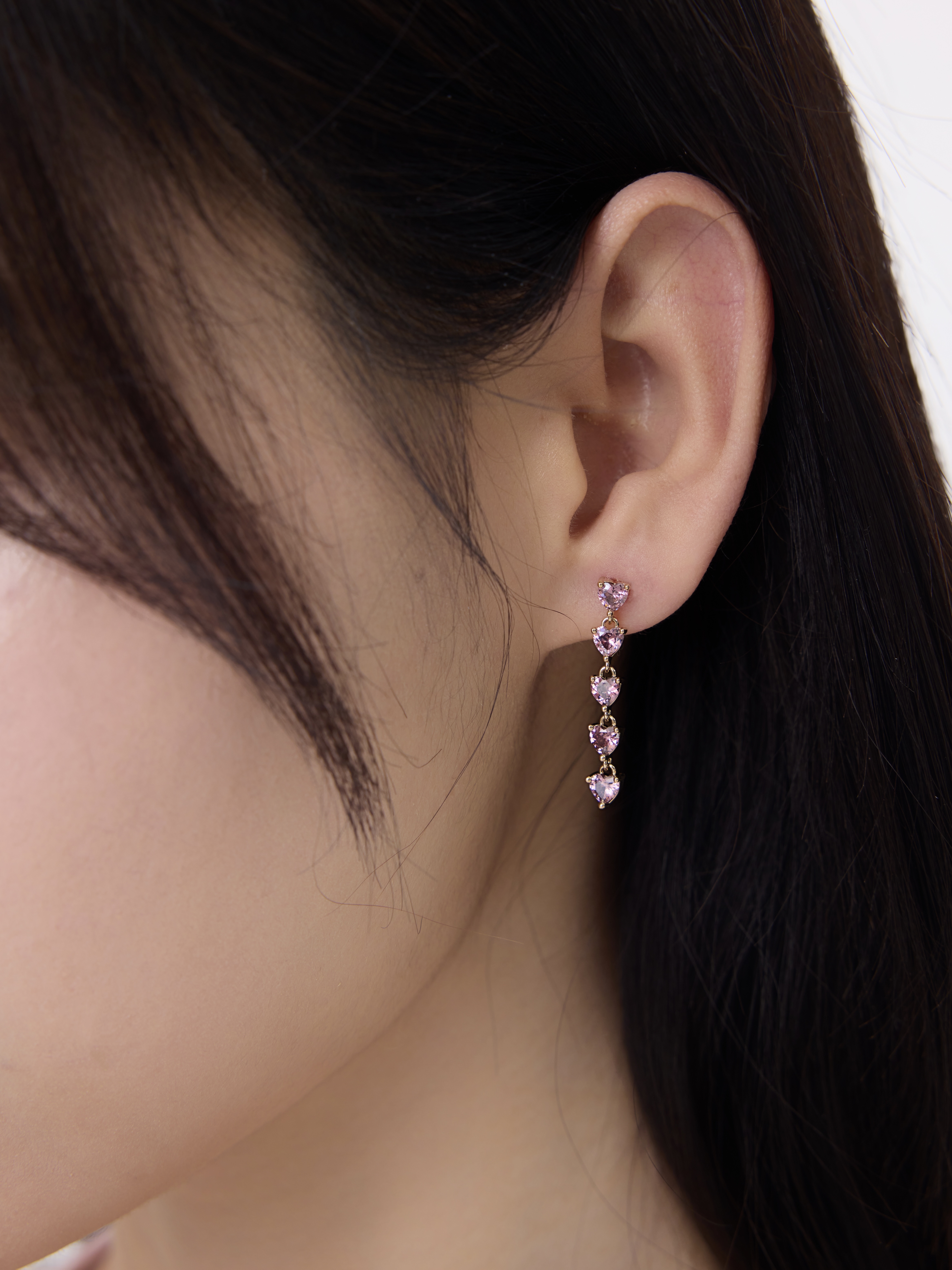 Lilac Heart Earring Plaqué or