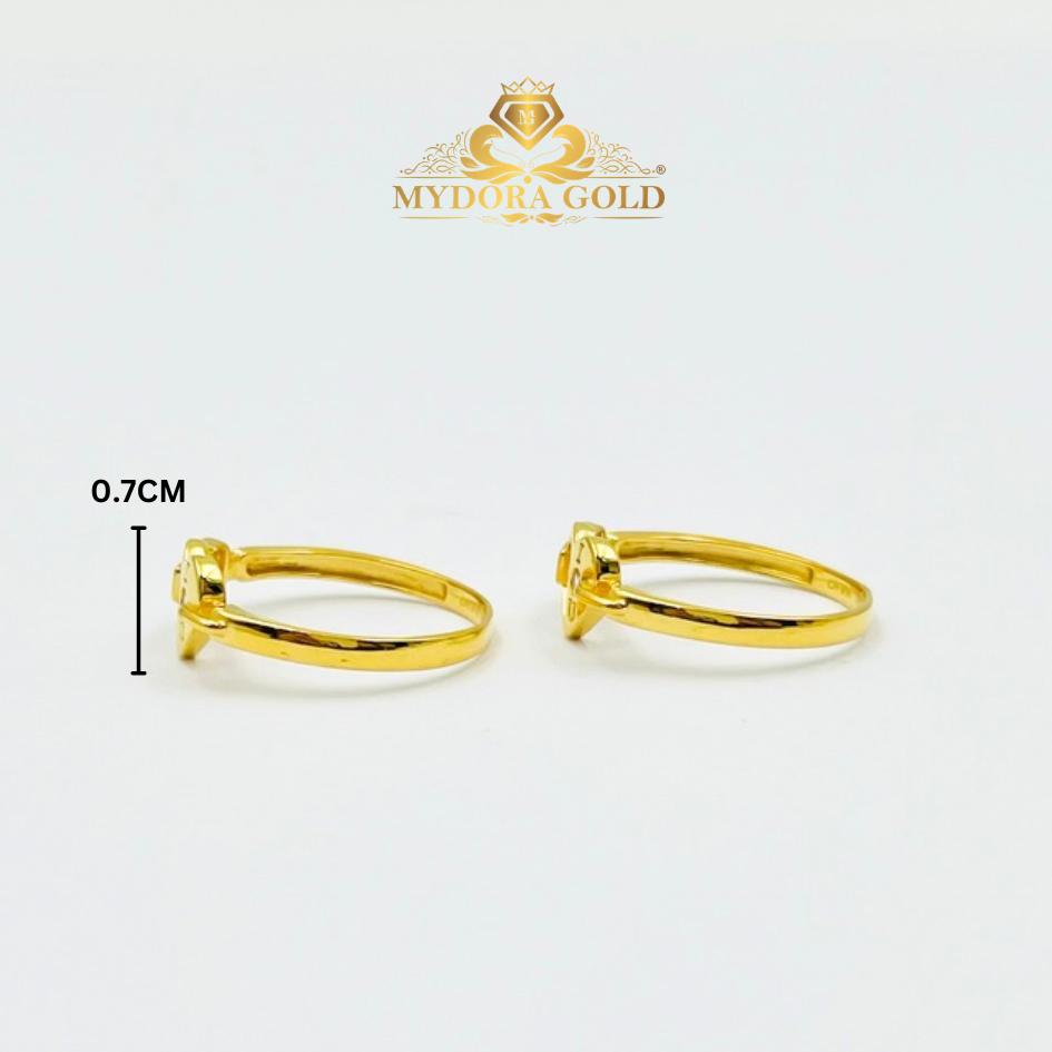 MYDORA Cincin CZ Batu I Love U l EMAS 916/22K