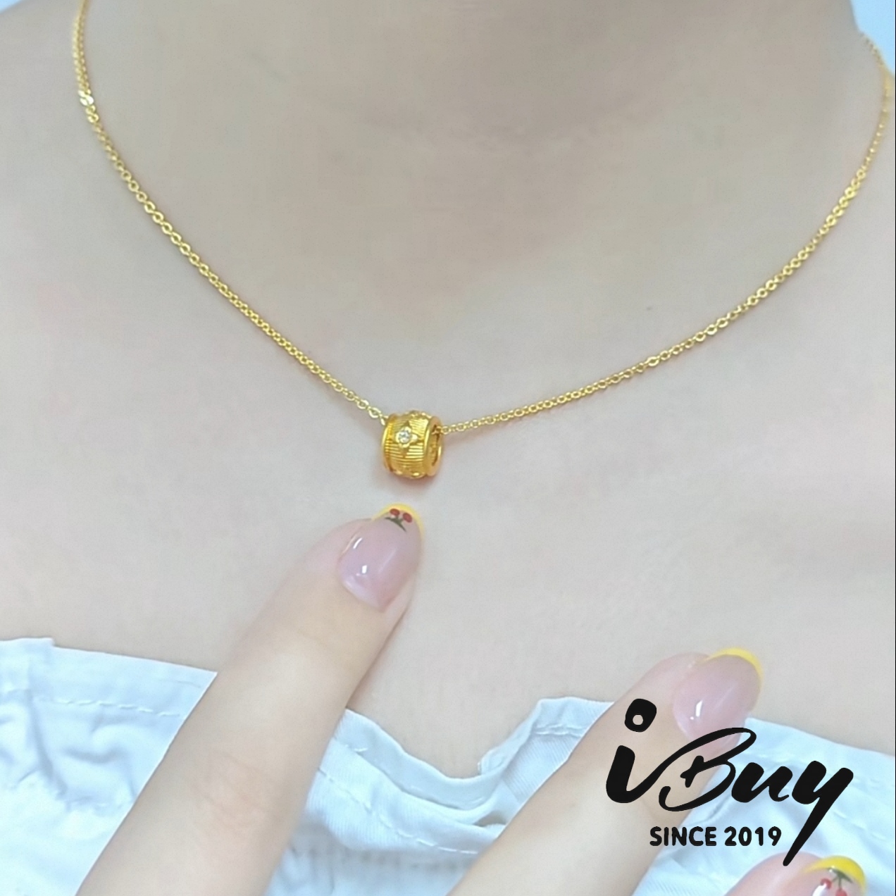 999 FOUR LEAF CLOVER PAVED BEAD 999 金 镶嵌四叶路路通串咀