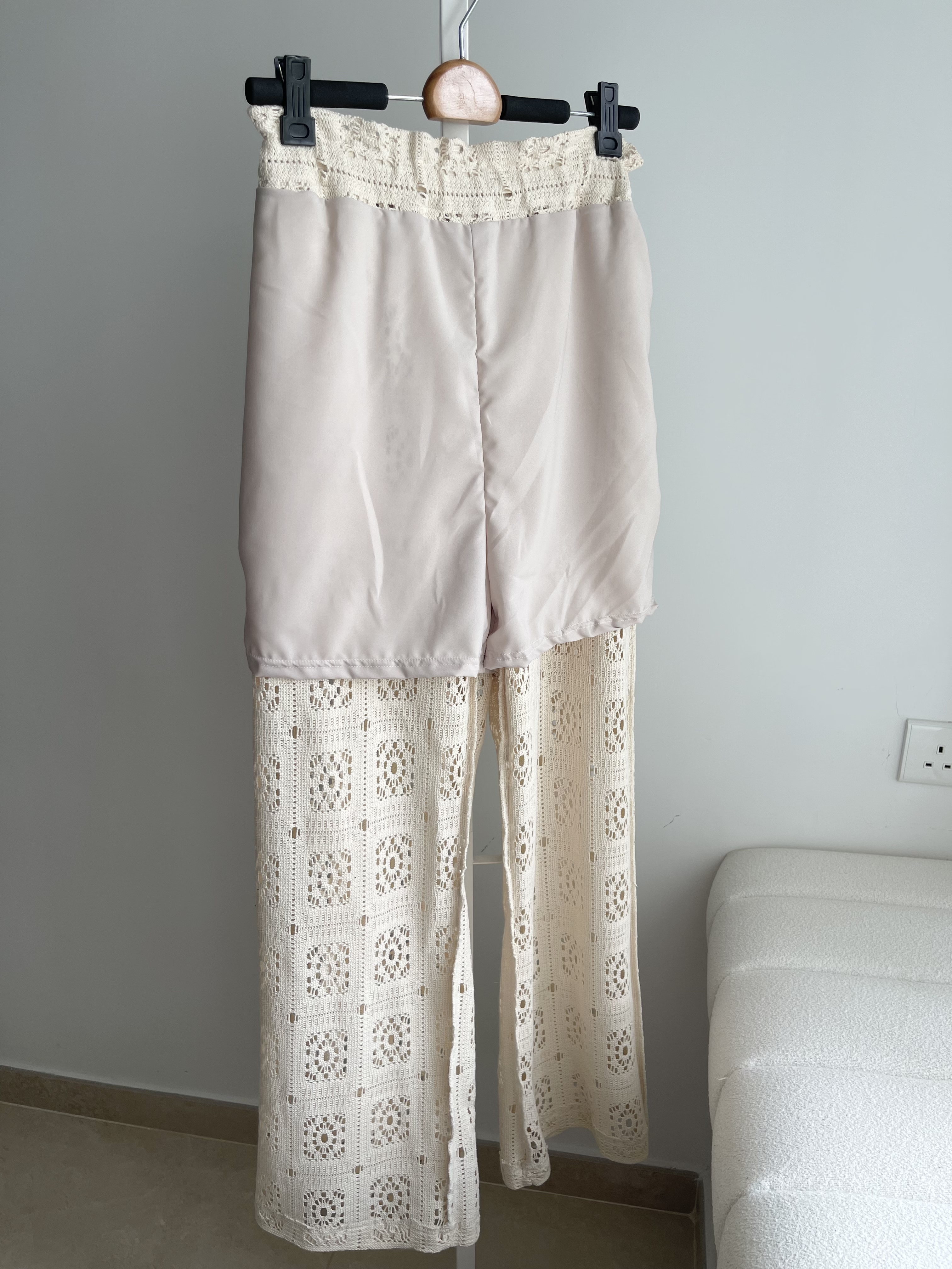 Crochet straight leisure pants 