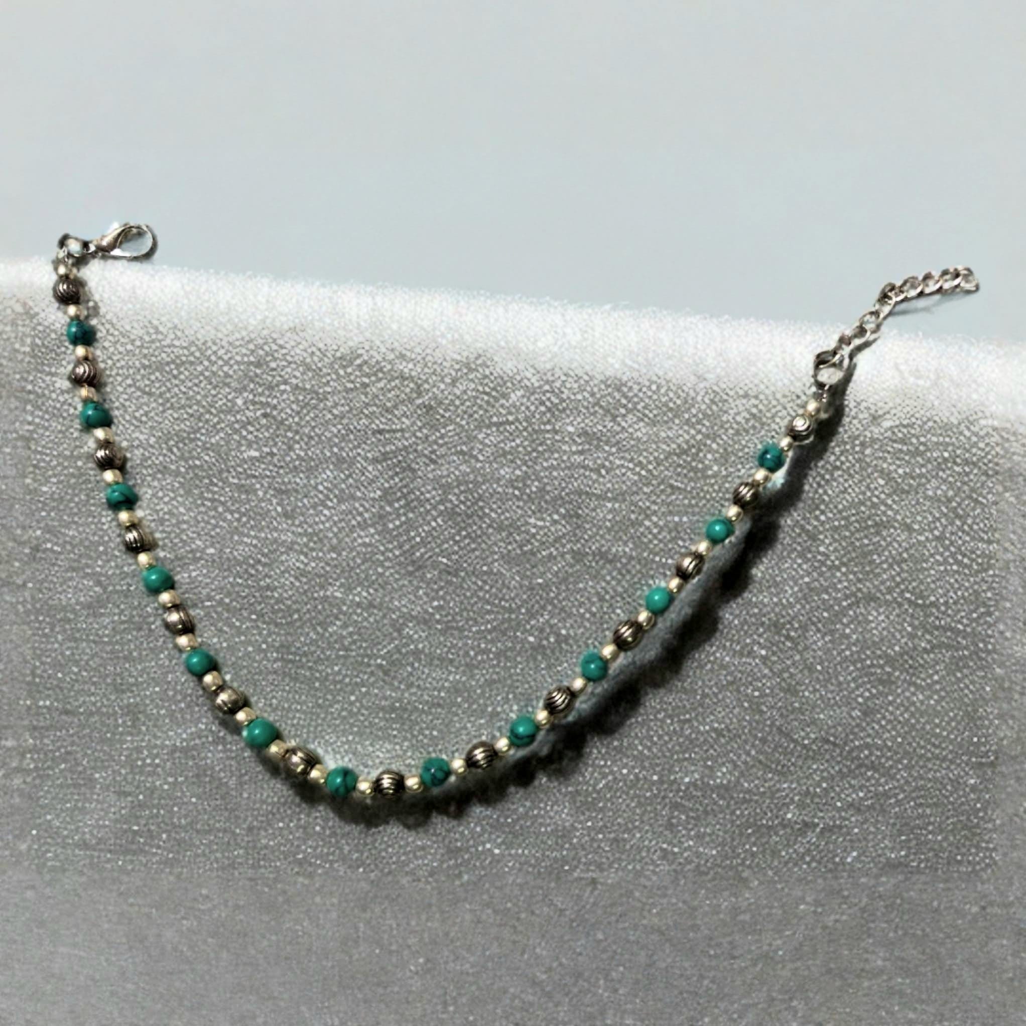 印度黃銅彩石腳鏈