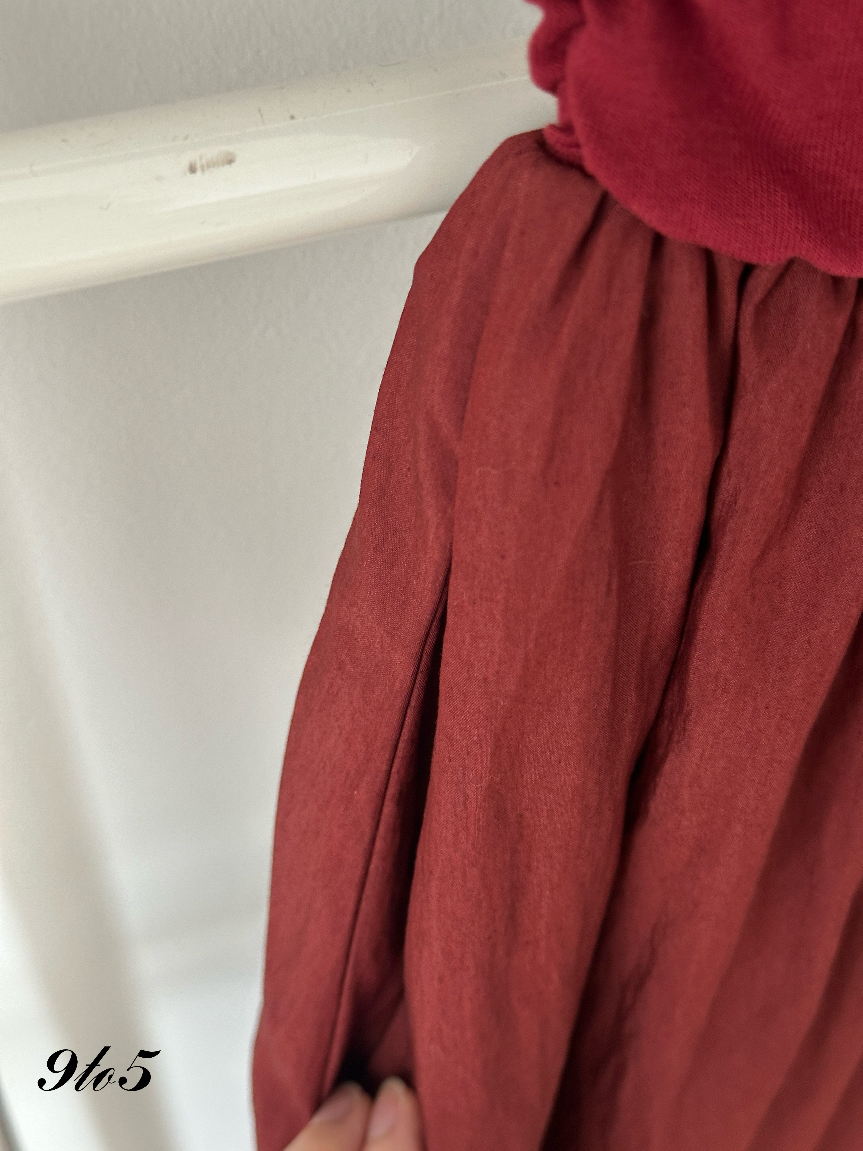 D2338 Mock Neck Dress - Red