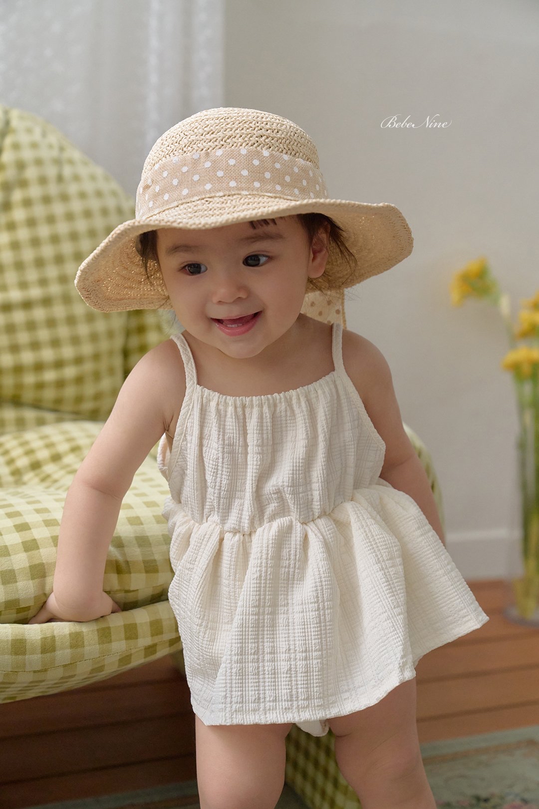 ☀️預訂 韓國直送☀️🇰🇷Bebenine三色格紋提花吊帶包屁裙